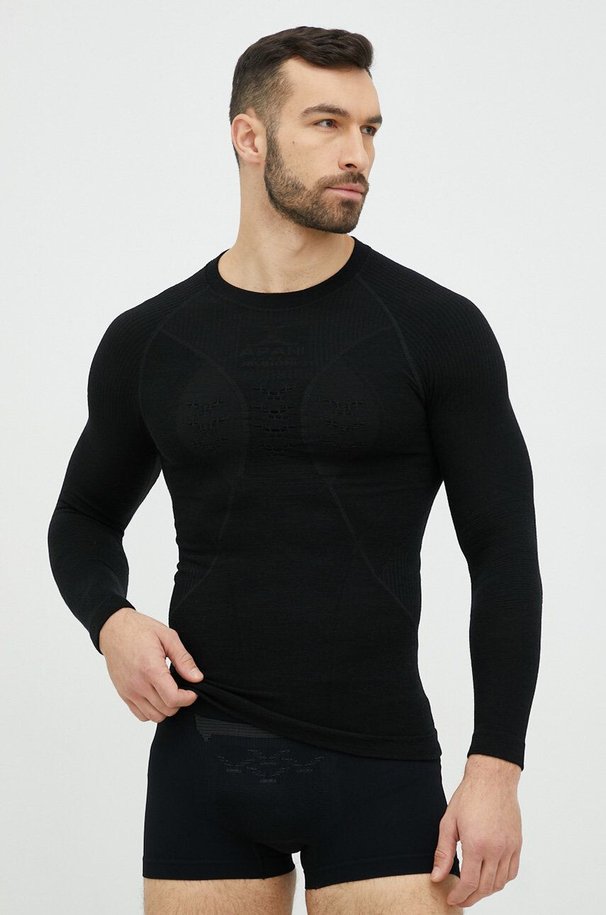 X-bionic Λειτουργικό μακρυμάνικο πουκάμισο Apani 4.0 Merino χρώμα: μαύρο - Pepit.gr