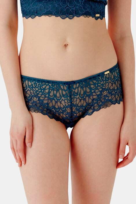 Gossard Σλιπ Dark Teal Swirl με γαλλικό κόψιμο - Pepit.gr