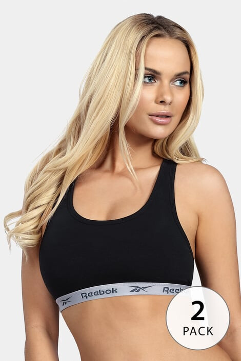 Reebok 2 PACK γυναικείο Crop top μαύρο - Pepit.gr