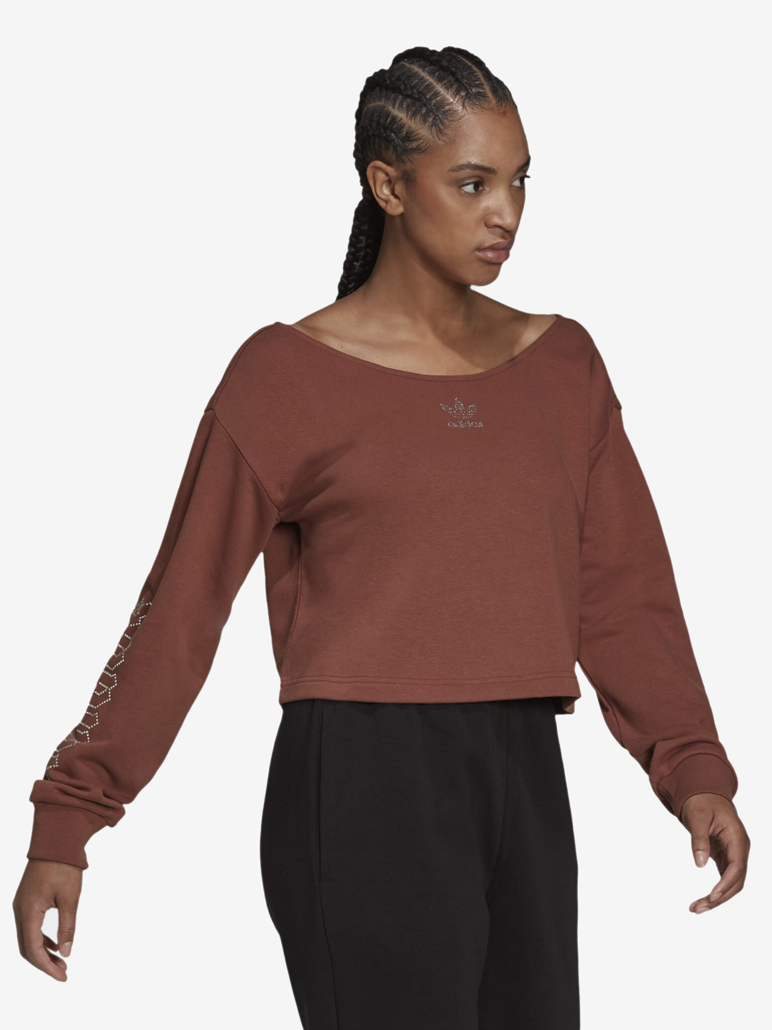 adidas Originals Slouchy Crop top Brown - Pepit.gr