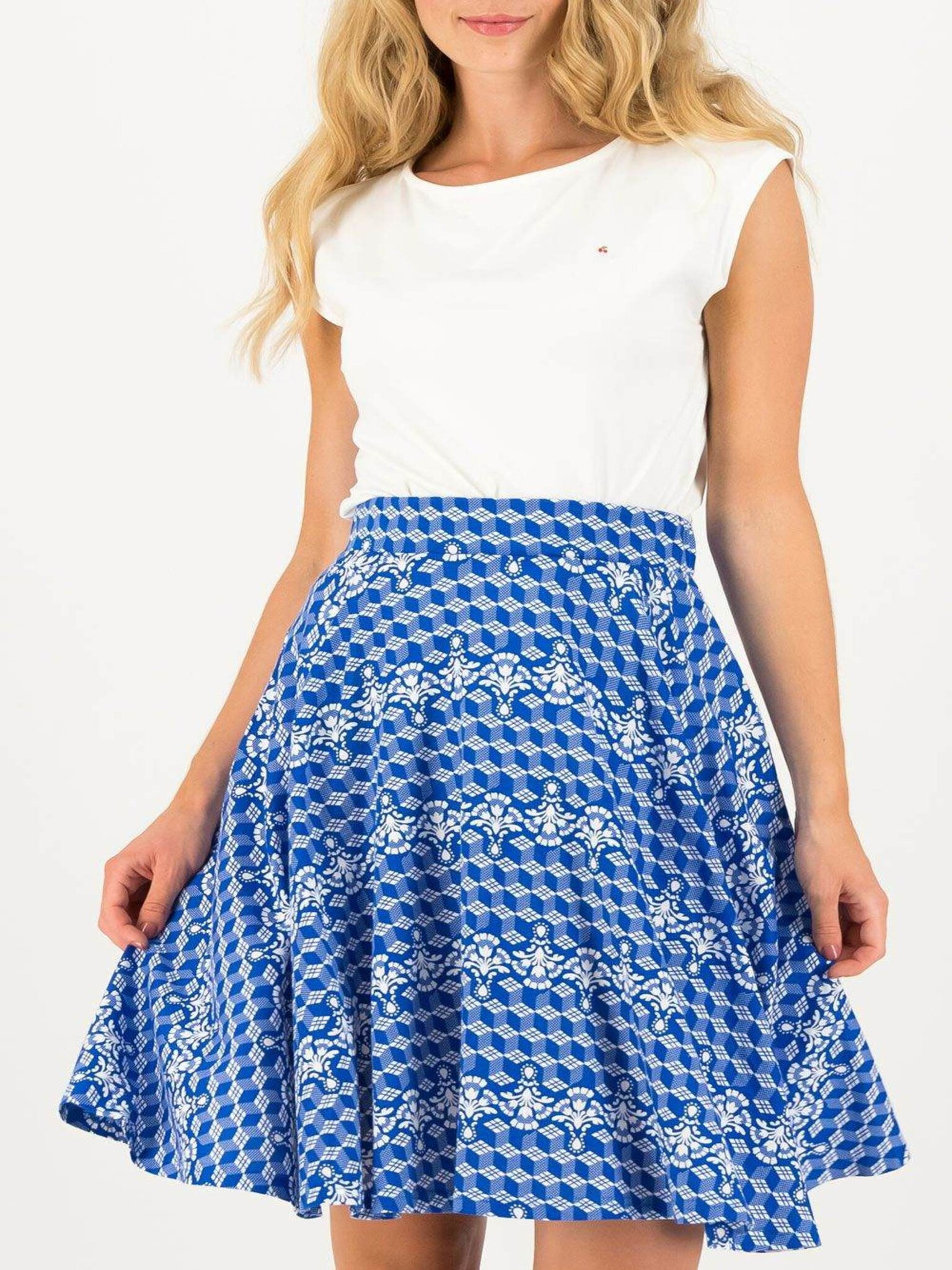 Blutsgeschwister Dutch Delft Skirt Blue - Pepit.gr