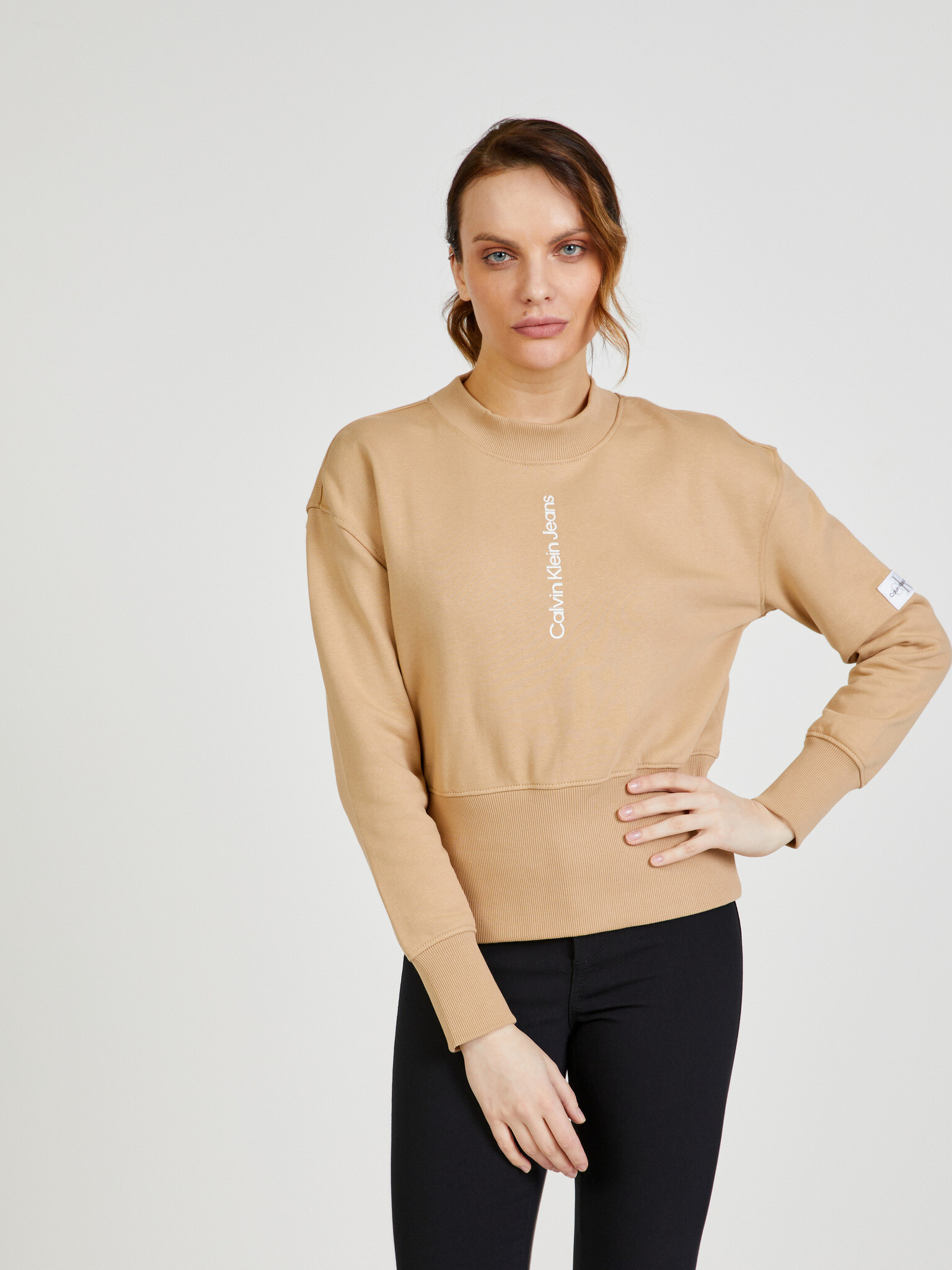 Calvin Klein Jeans Sweatshirt Beige - Pepit.gr