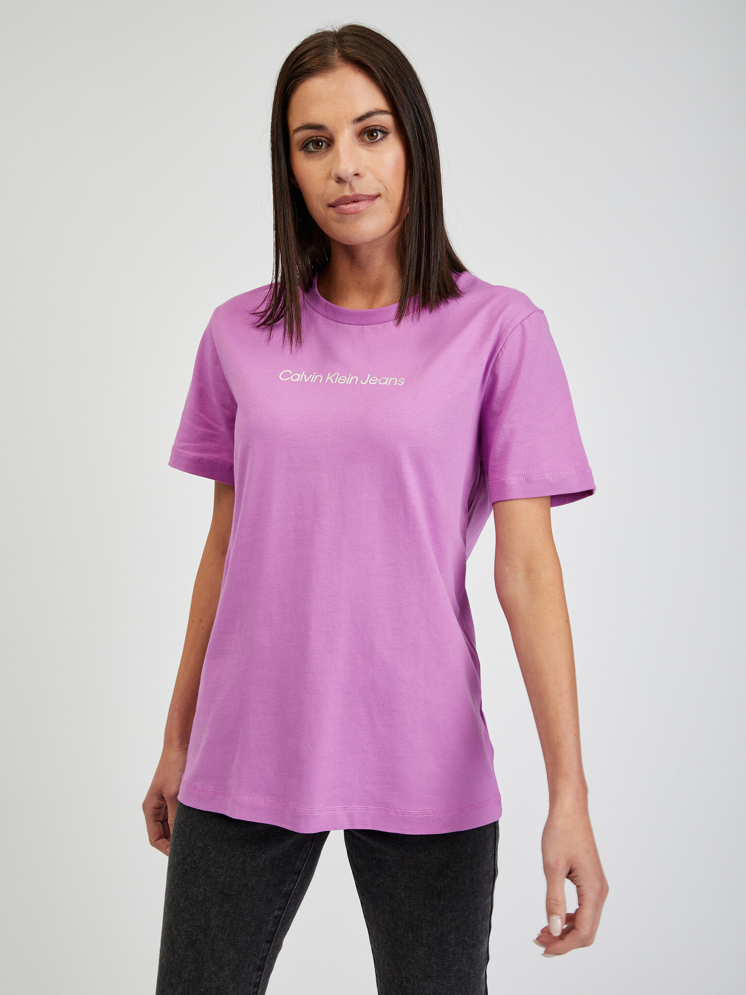 Calvin Klein Jeans T-shirt Violet - Pepit.gr