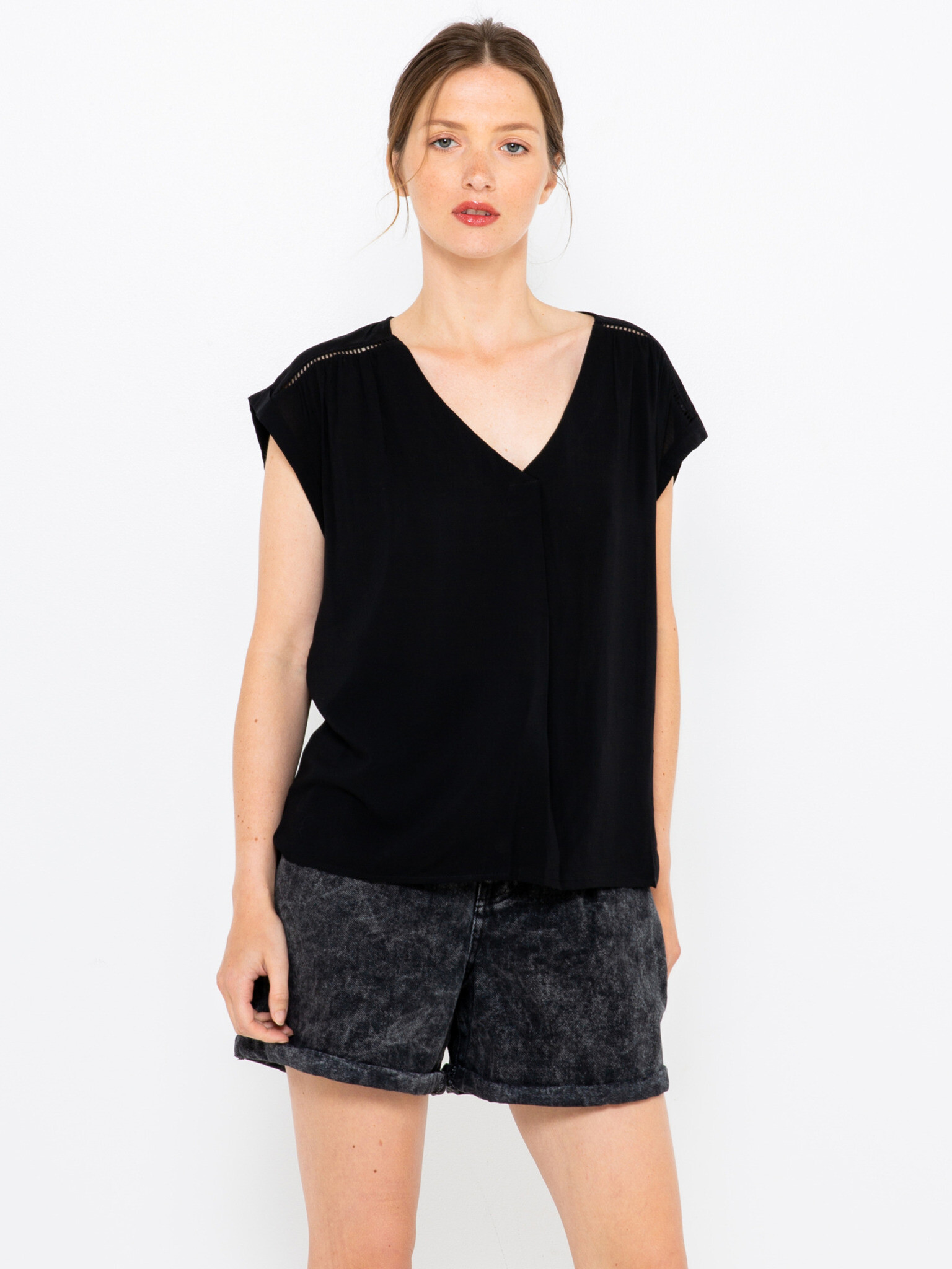 CAMAIEU Blouse Black - Pepit.gr