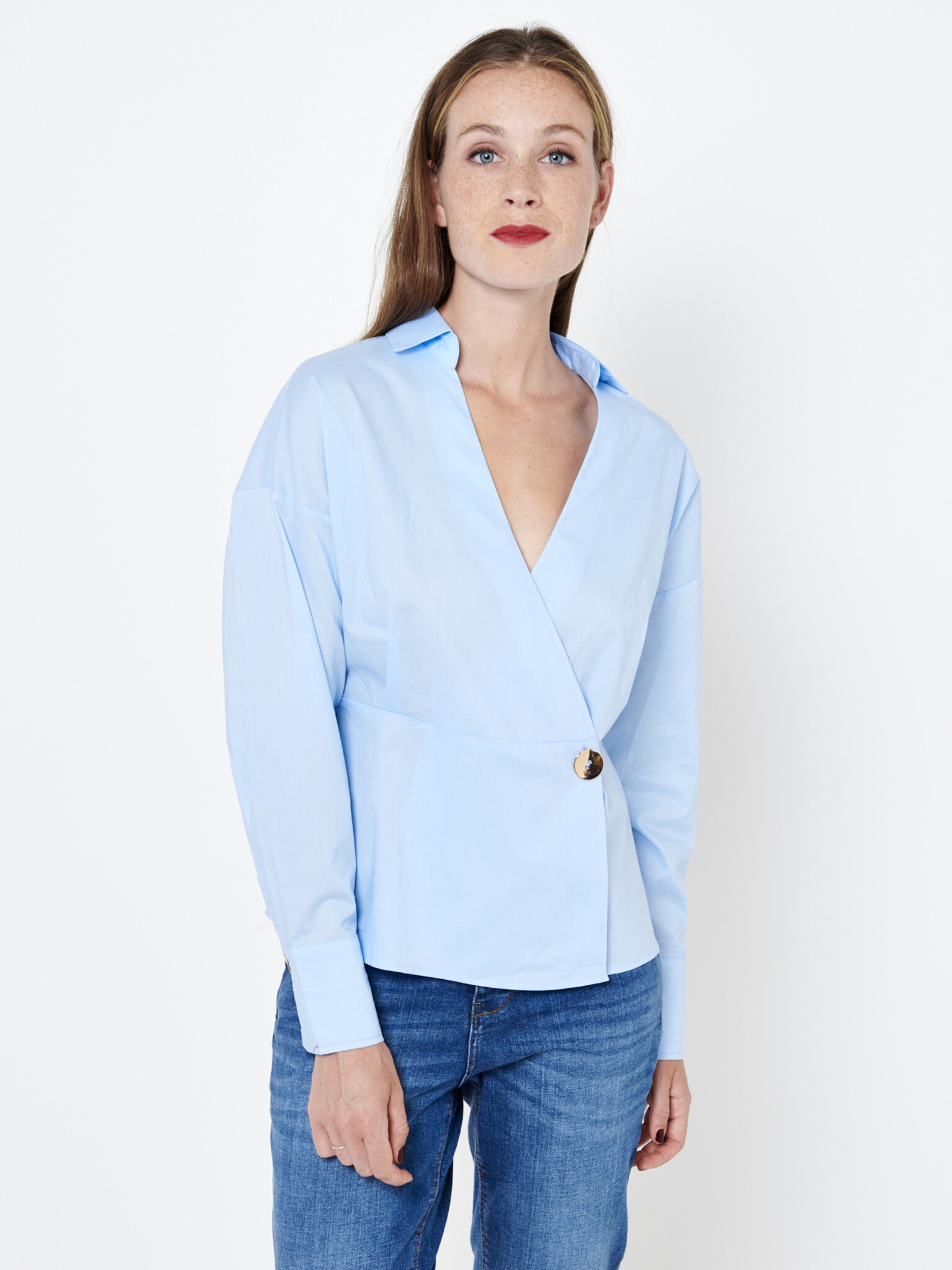 CAMAIEU Blouse Blue - Pepit.gr