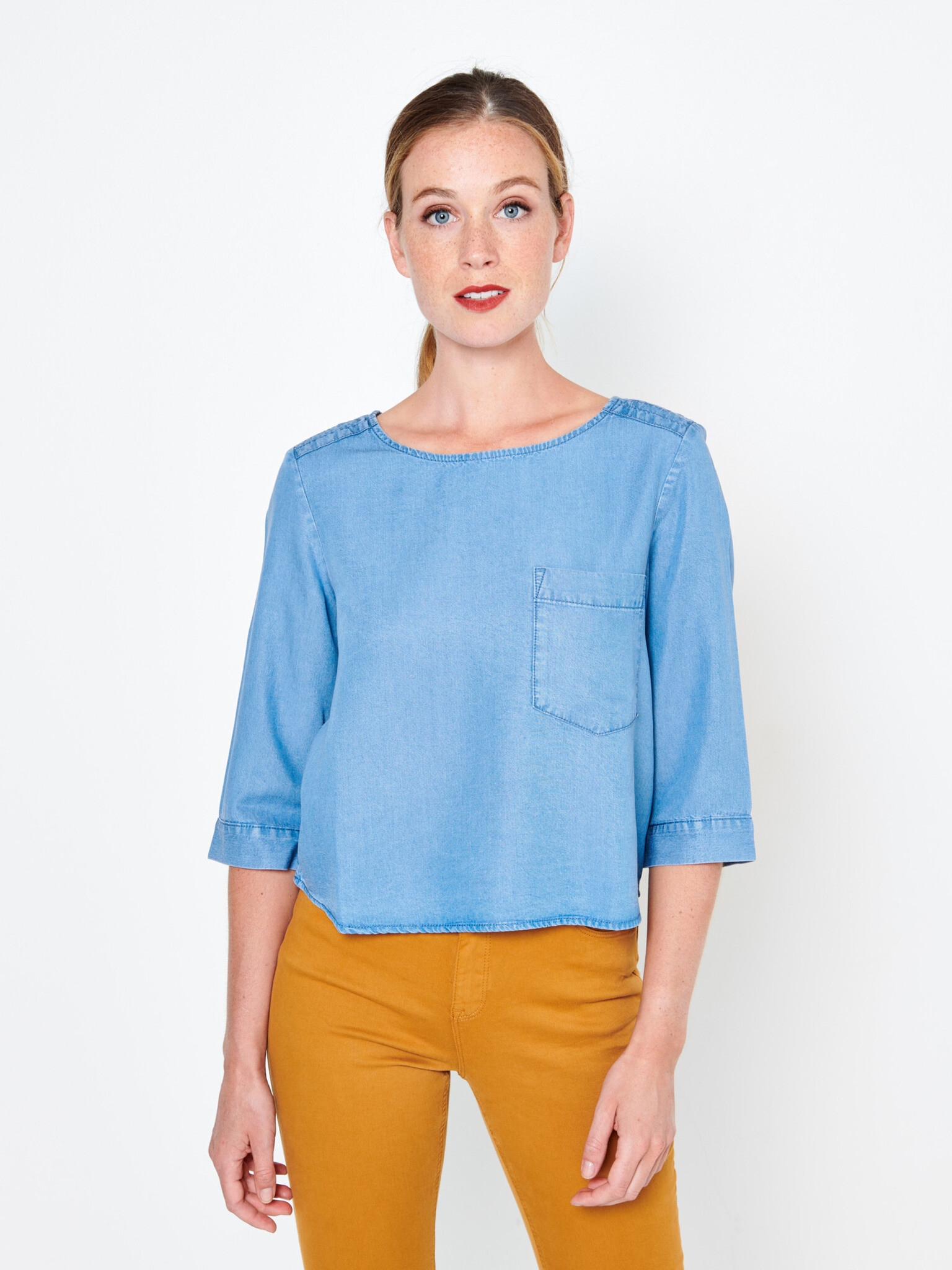 CAMAIEU Blouse Blue - Pepit.gr