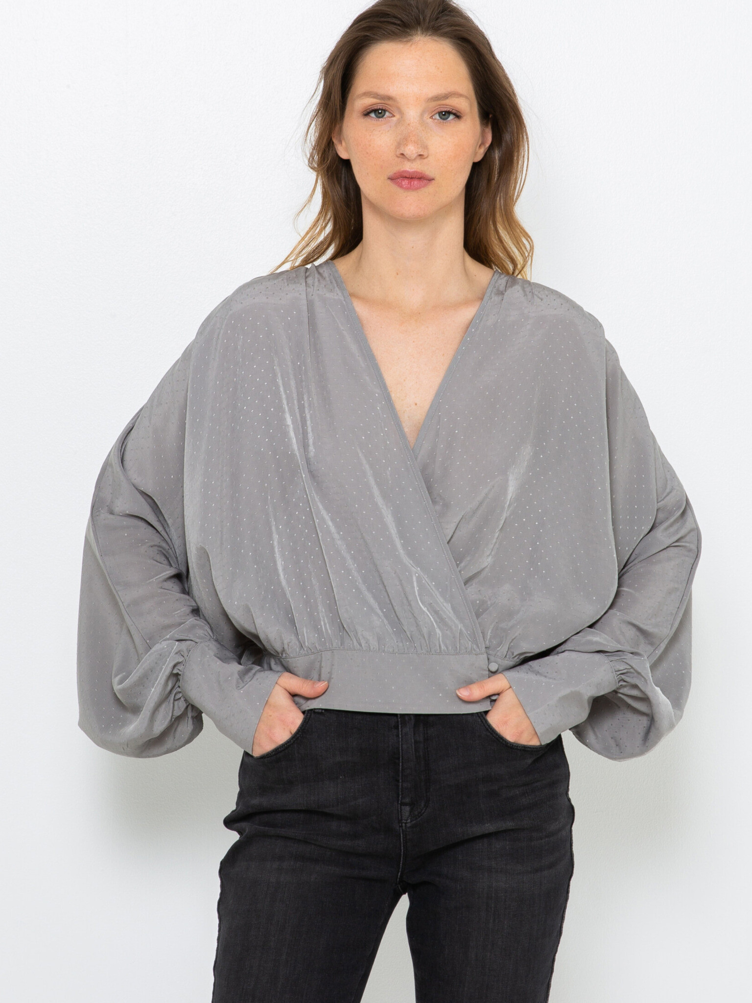 CAMAIEU Blouse Grey - Pepit.gr