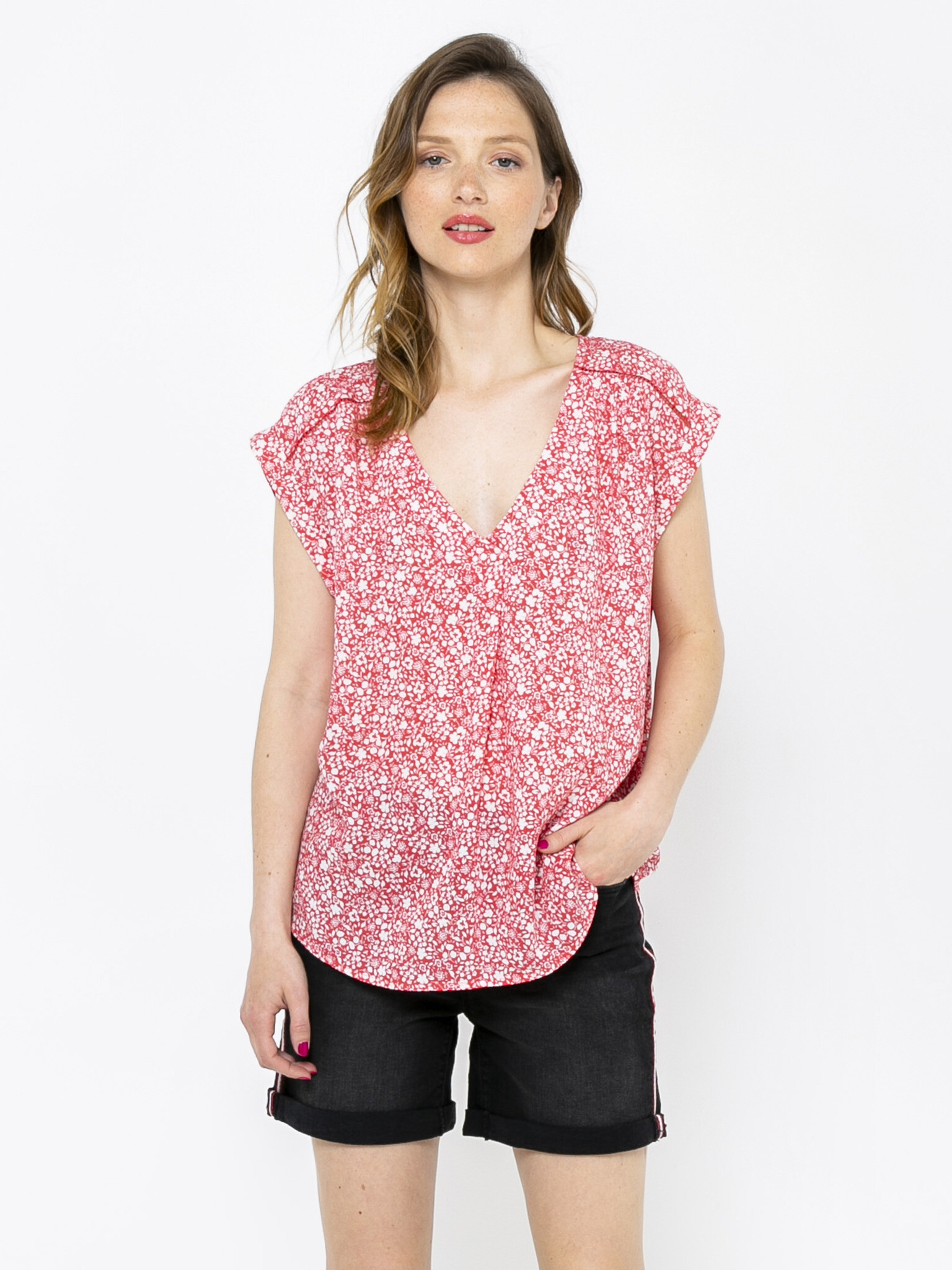 CAMAIEU Blouse Red - Pepit.gr