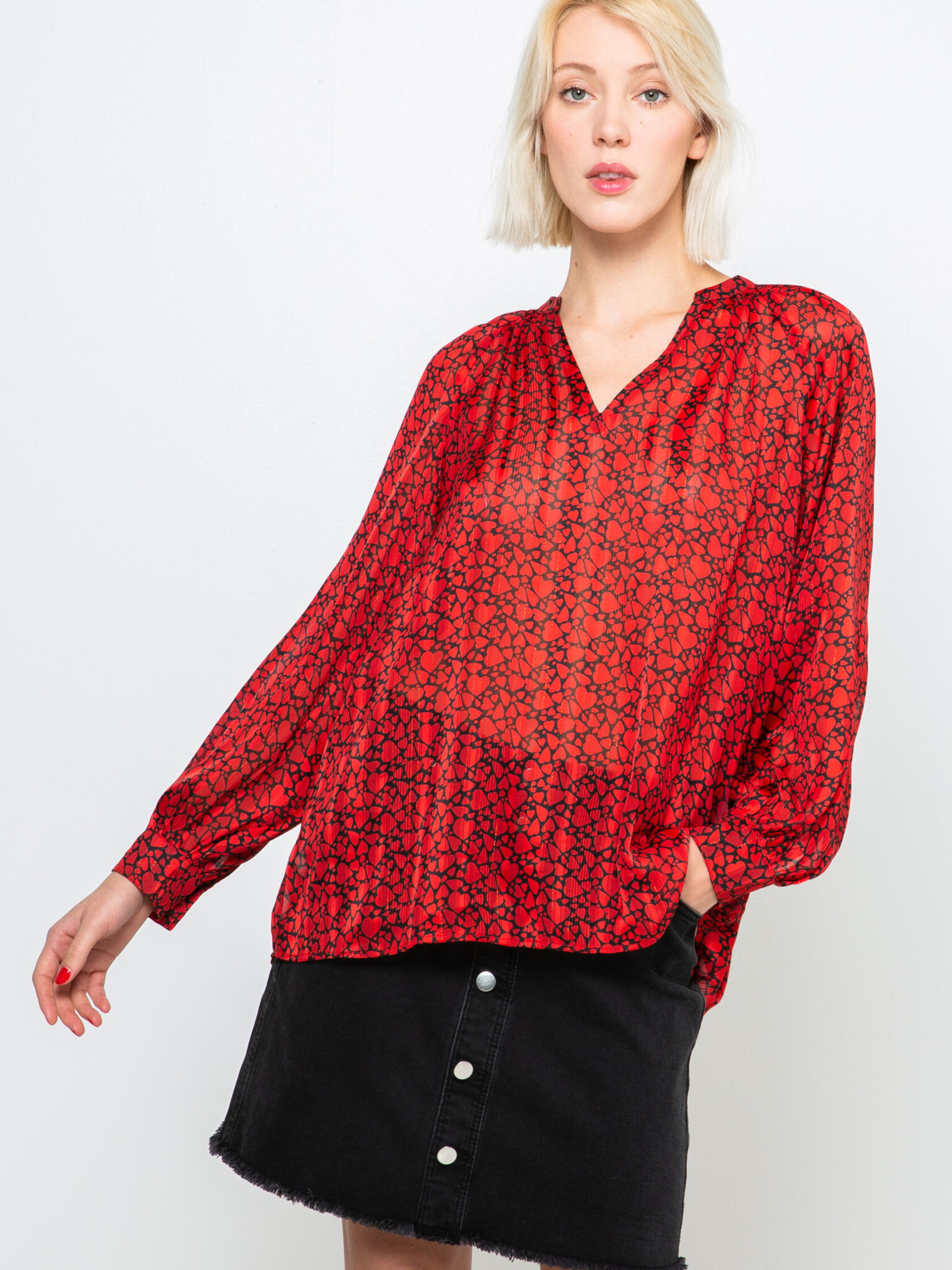 CAMAIEU Blouse Red - Pepit.gr