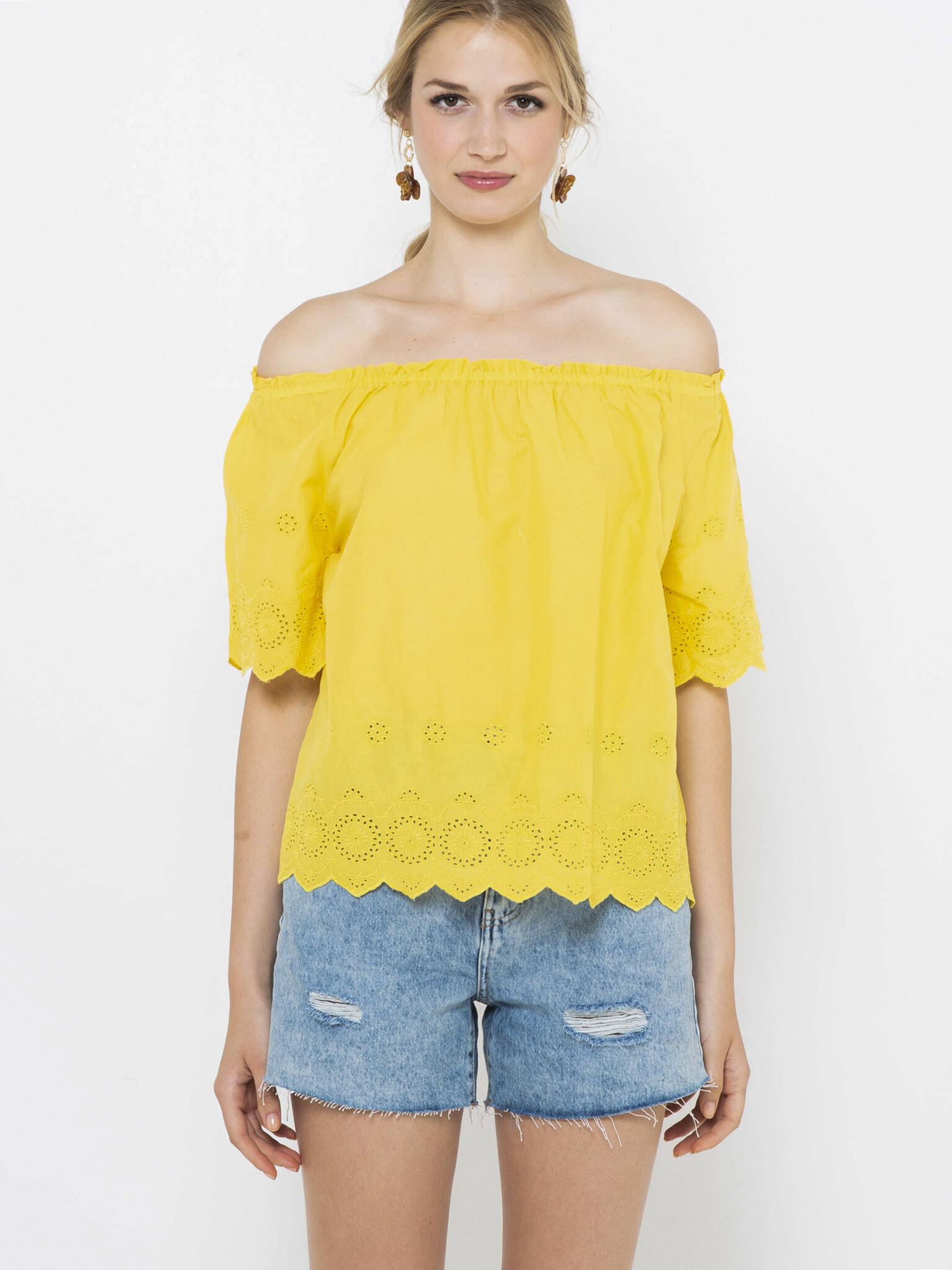 CAMAIEU Blouse Yellow - Pepit.gr