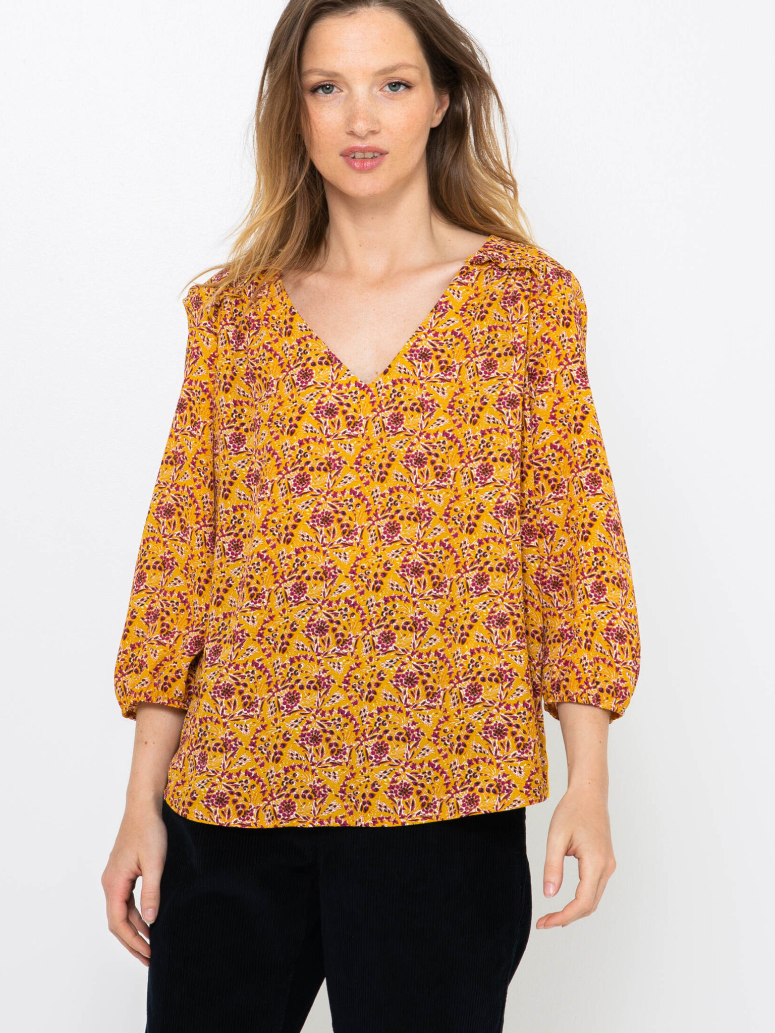 CAMAIEU Blouse Yellow - Pepit.gr