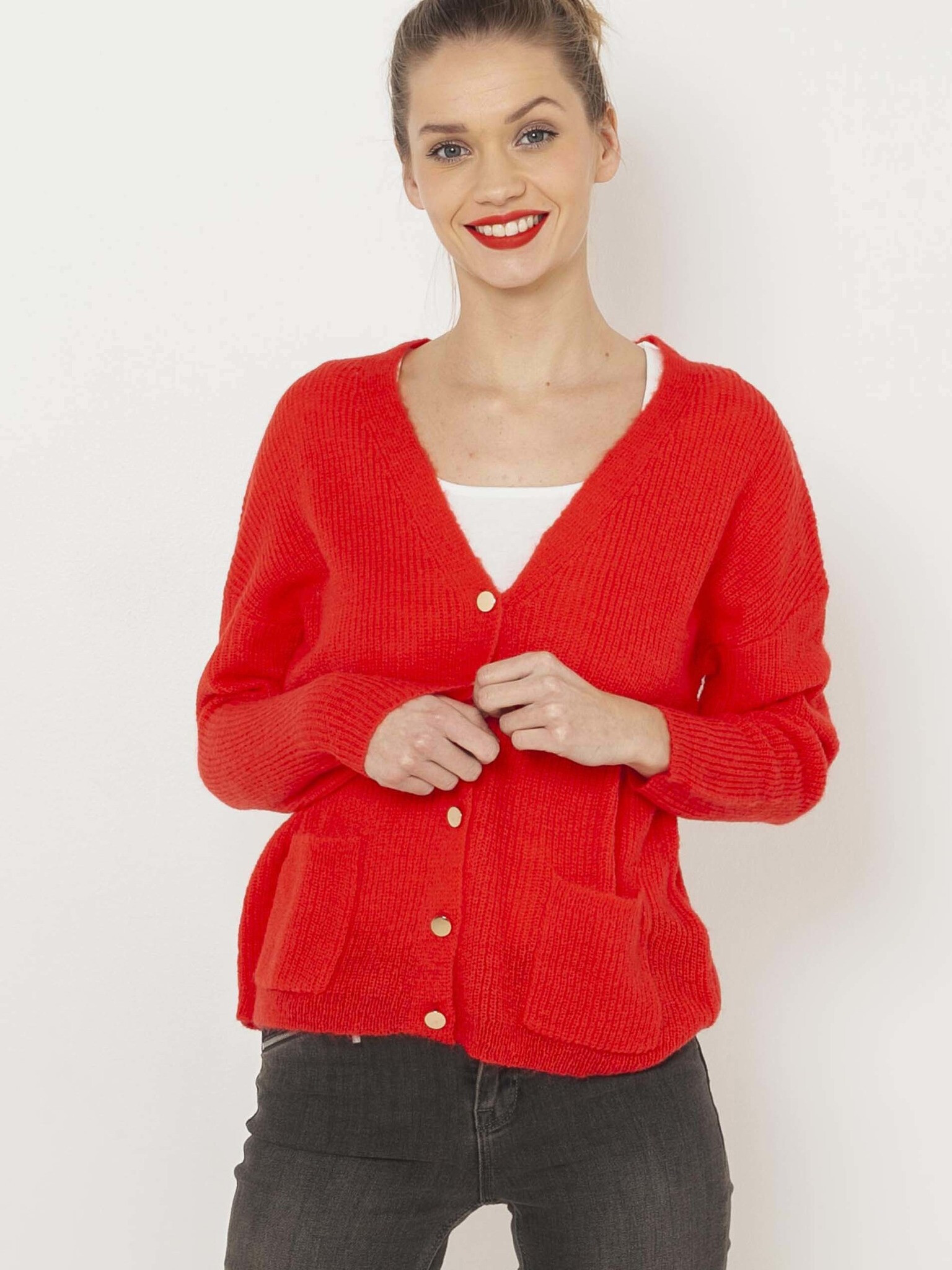 CAMAIEU Cardigan Red - Pepit.gr