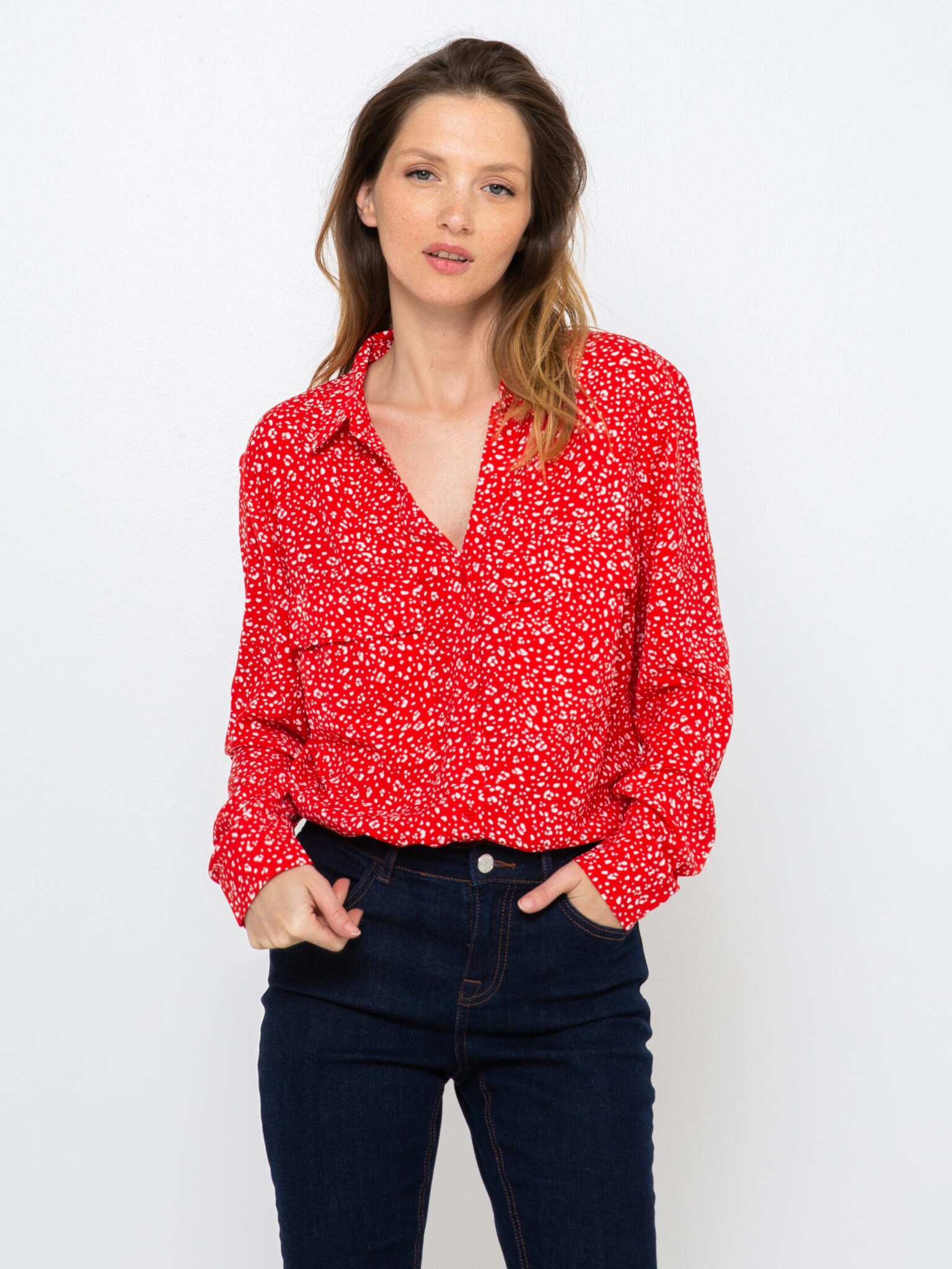 CAMAIEU Shirt Red - Pepit.gr