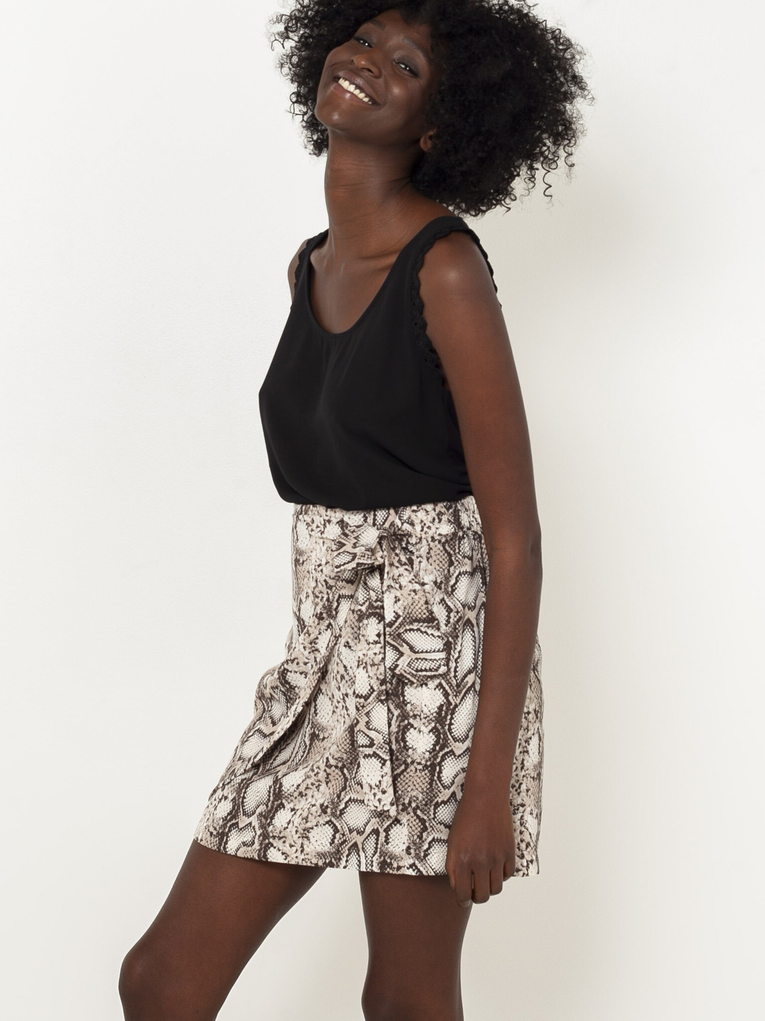 CAMAIEU Skirt Brown - Pepit.gr