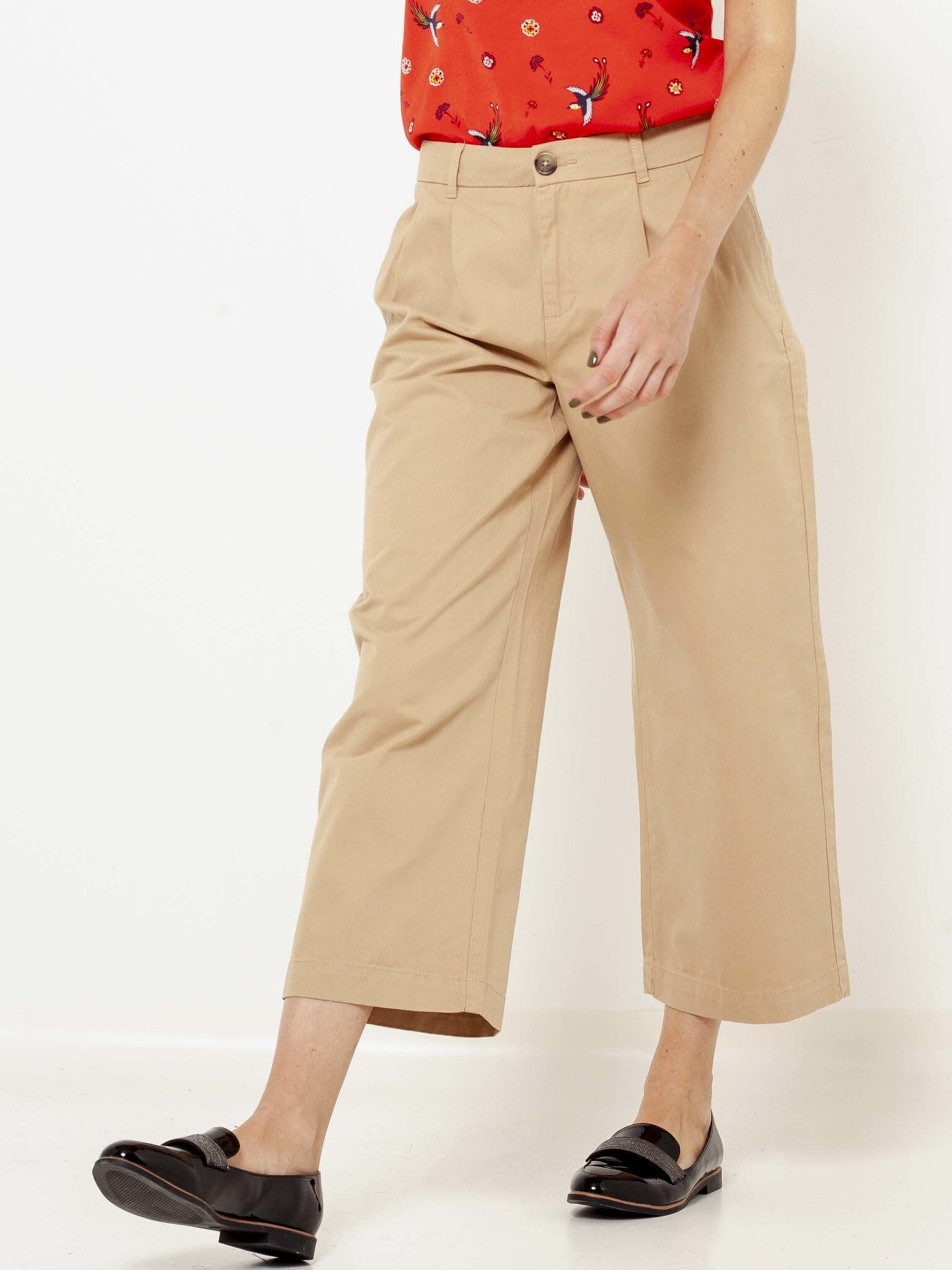 CAMAIEU Trousers Beige - Pepit.gr