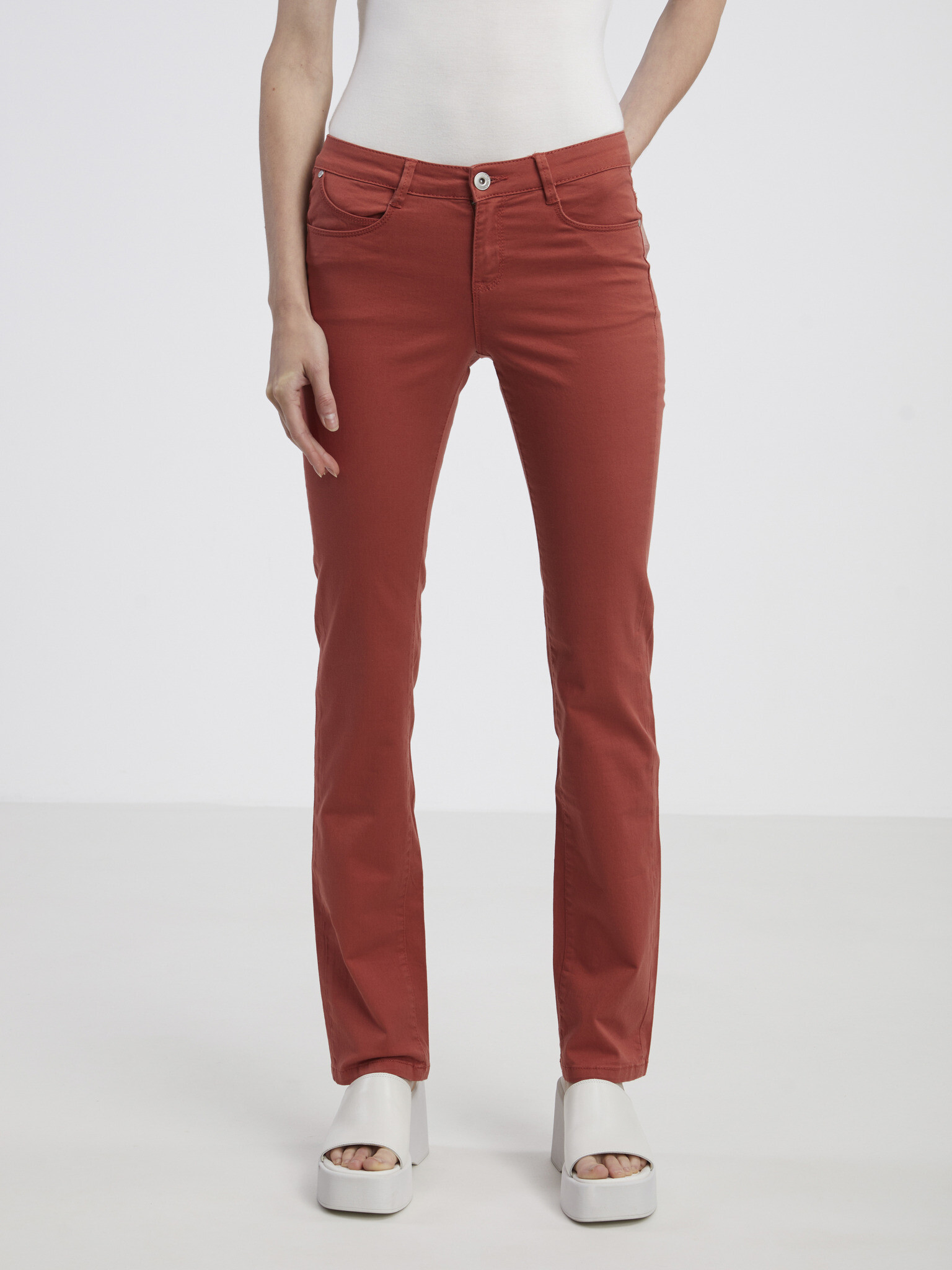 CAMAIEU Trousers Orange - Pepit.gr