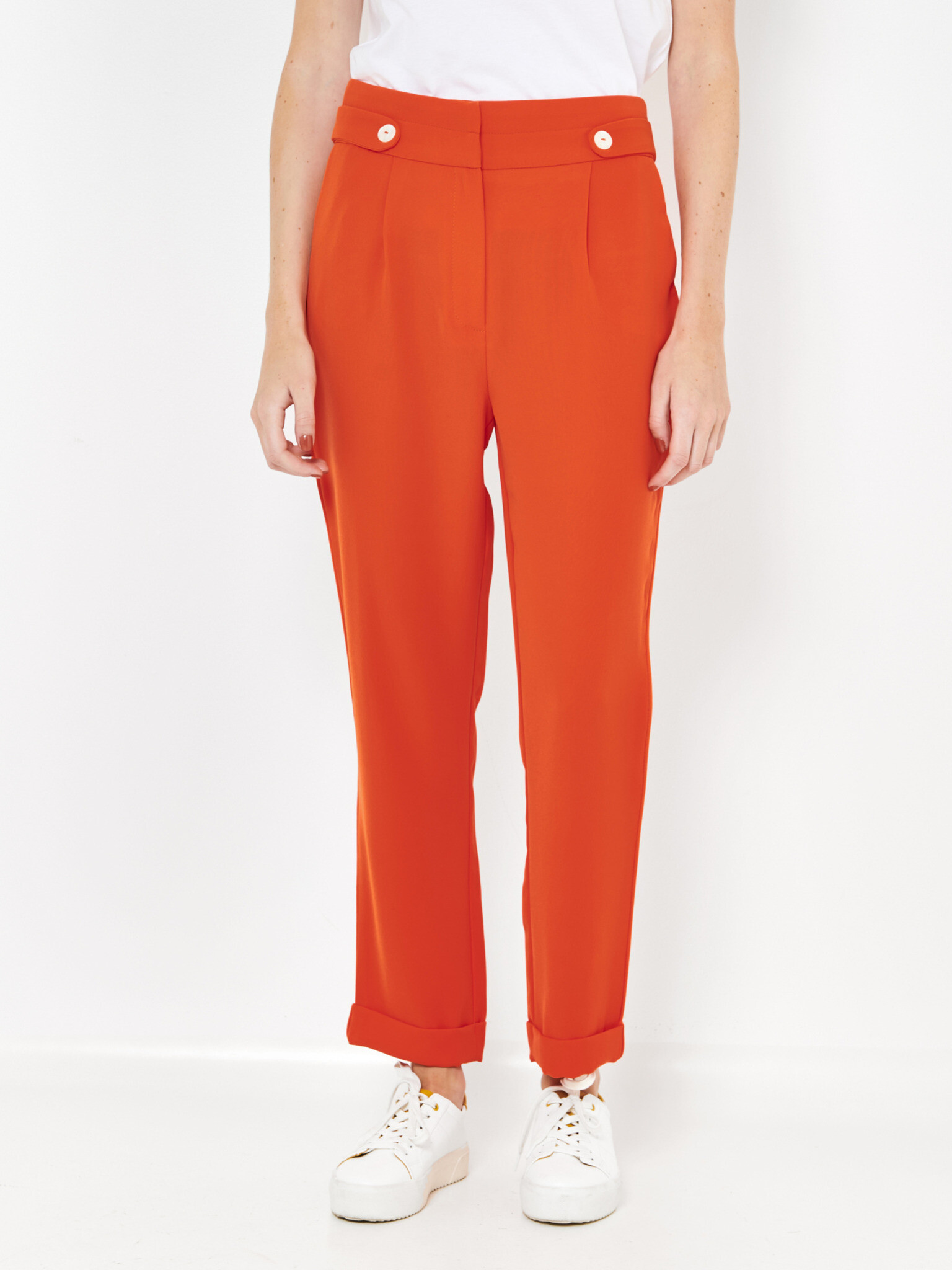 CAMAIEU Trousers Orange - Pepit.gr