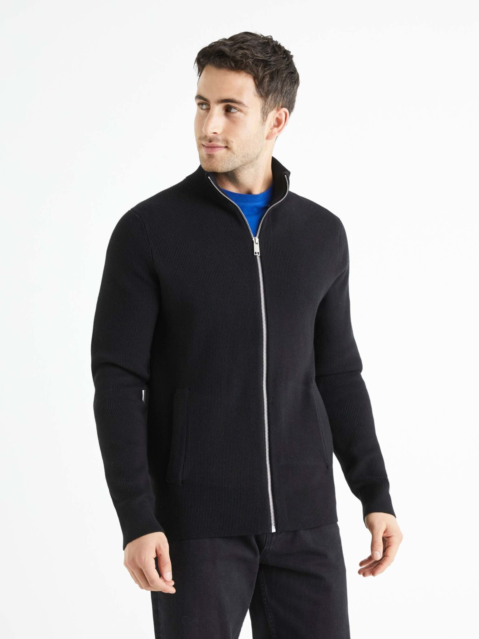 Celio Beauzip Sweater Black - Pepit.gr