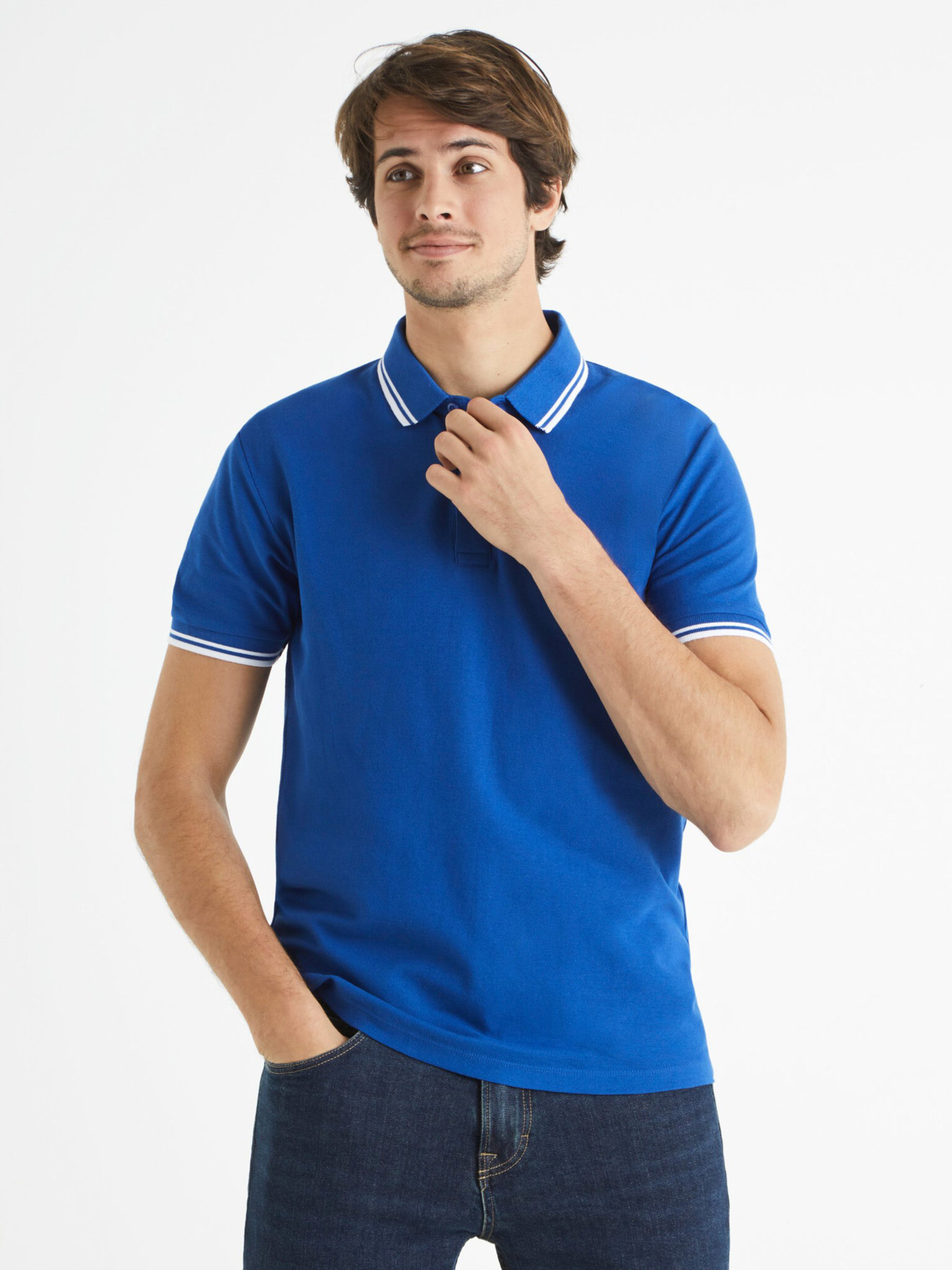 Celio Beline Polo Shirt Blue - Pepit.gr