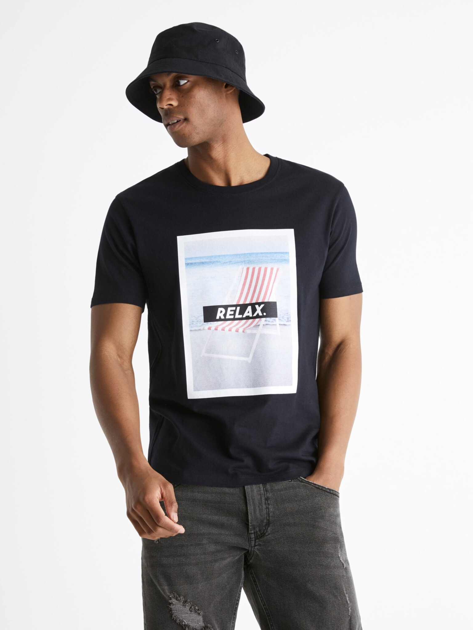 Celio Berelax T-shirt Black - Pepit.gr