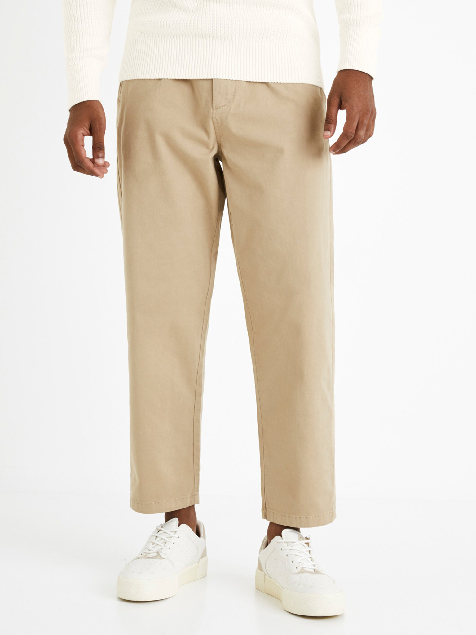 Celio Cochicrop Trousers Beige - Pepit.gr