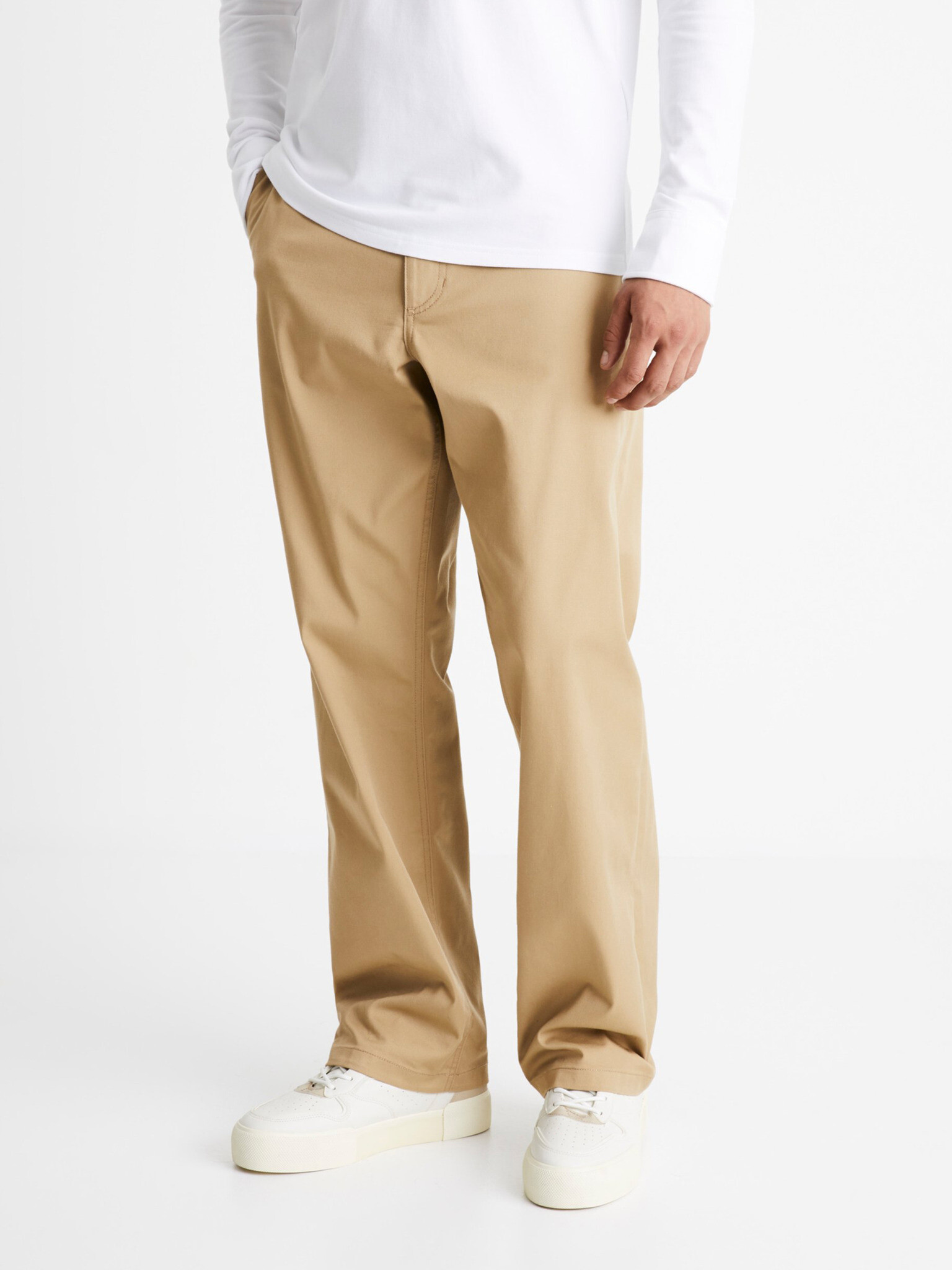 Celio Coloose1 Trousers Beige - Pepit.gr