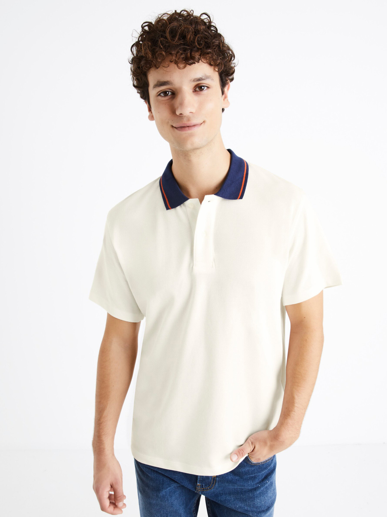 Celio Derwin Polo Shirt White - Pepit.gr