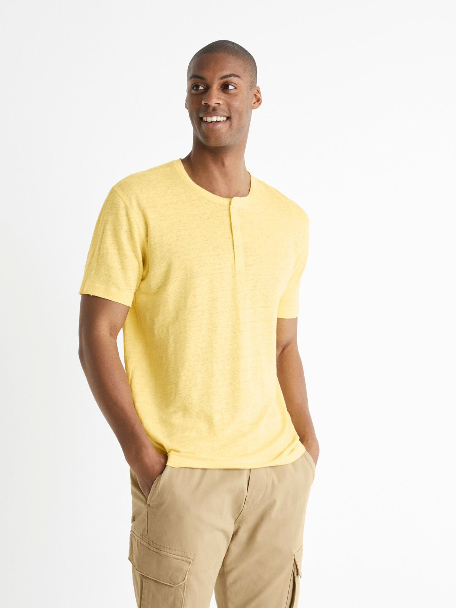 Celio T-shirt Yellow - Pepit.gr