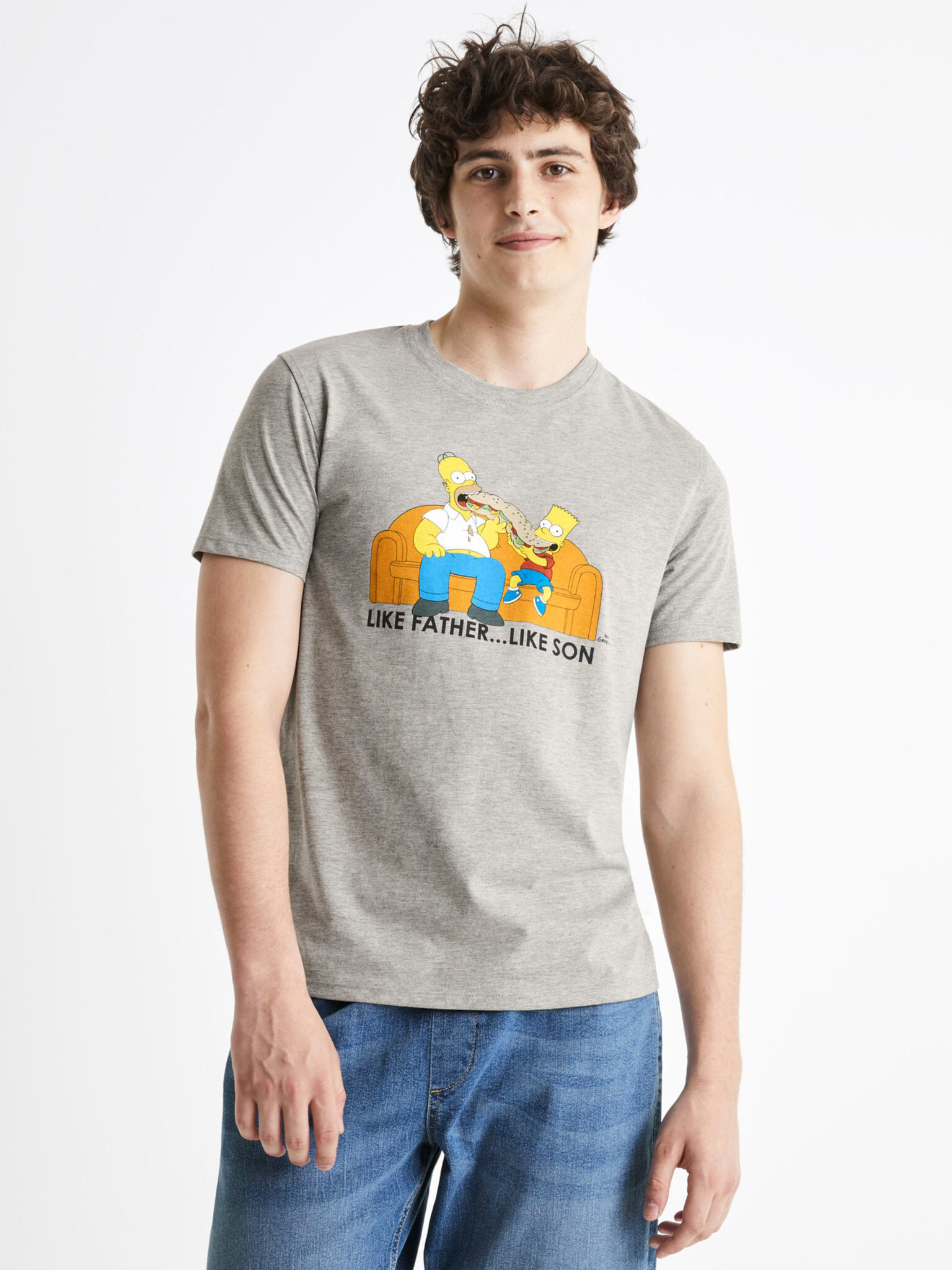 Celio The Simpsons T-shirt Grey - Pepit.gr