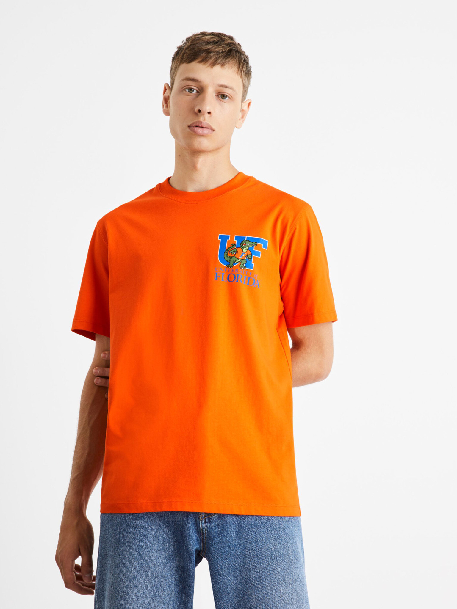 Celio University of Florida T-shirt Orange - Pepit.gr