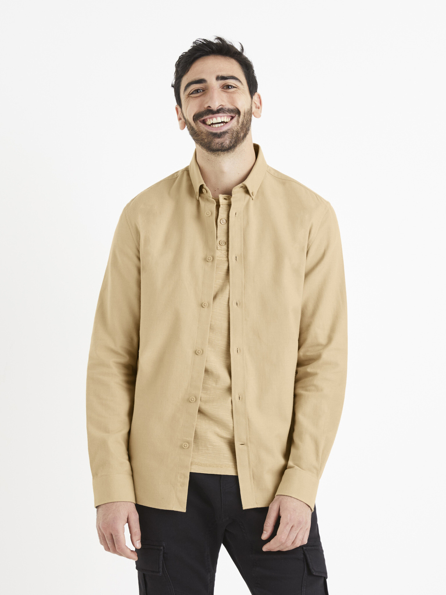 Celio Vafla Shirt Beige - Pepit.gr