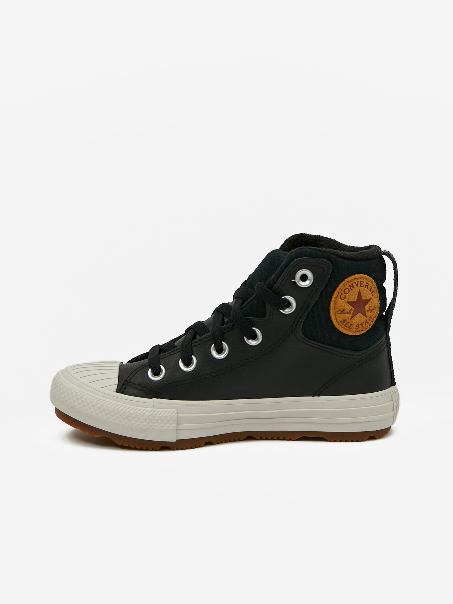 Converse Chuck Taylor All Star Berkshire Boot Leather Kids Sneakers Black - Pepit.gr