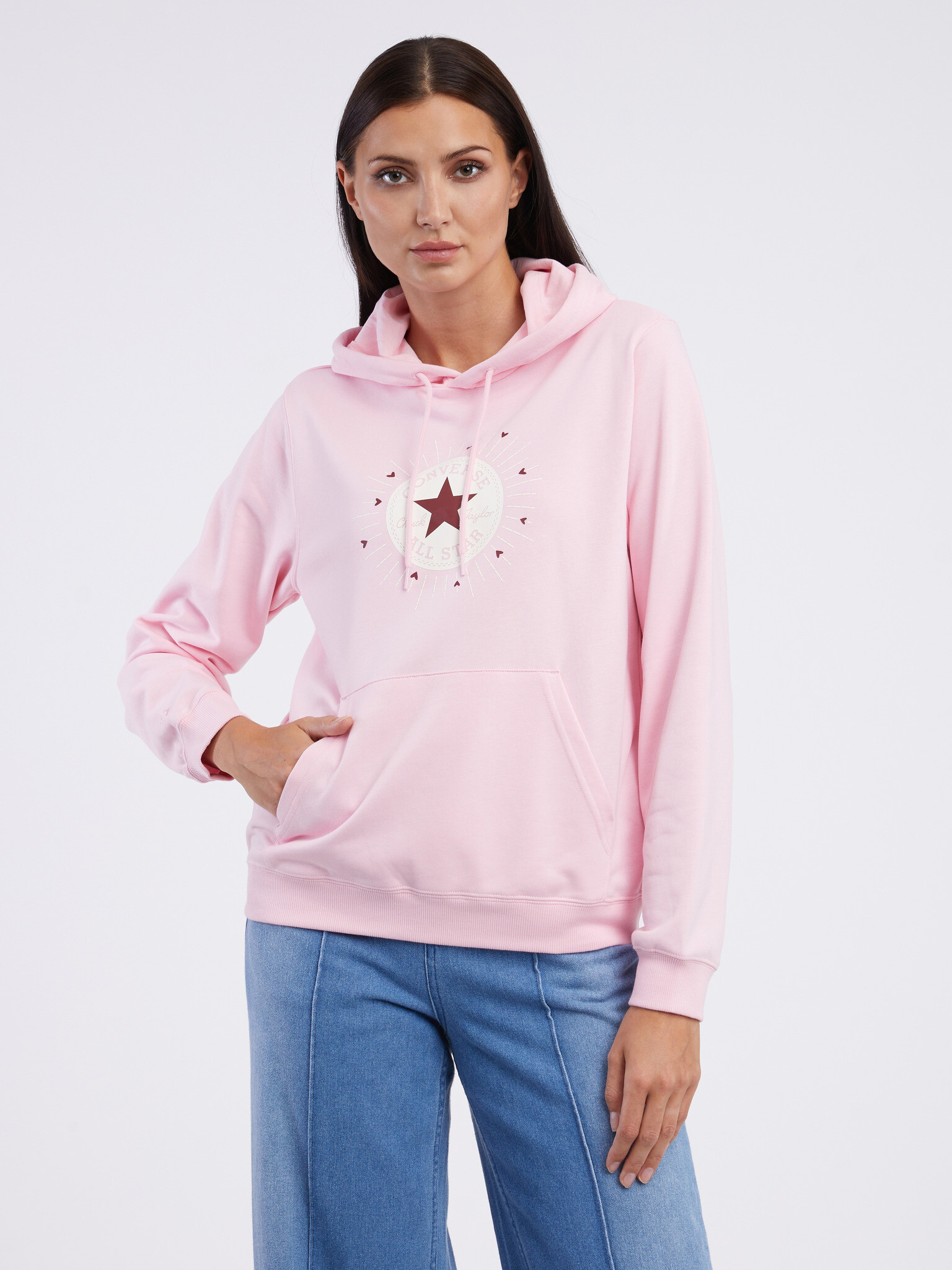 Converse Radiating Love Sweatshirt Pink - Pepit.gr