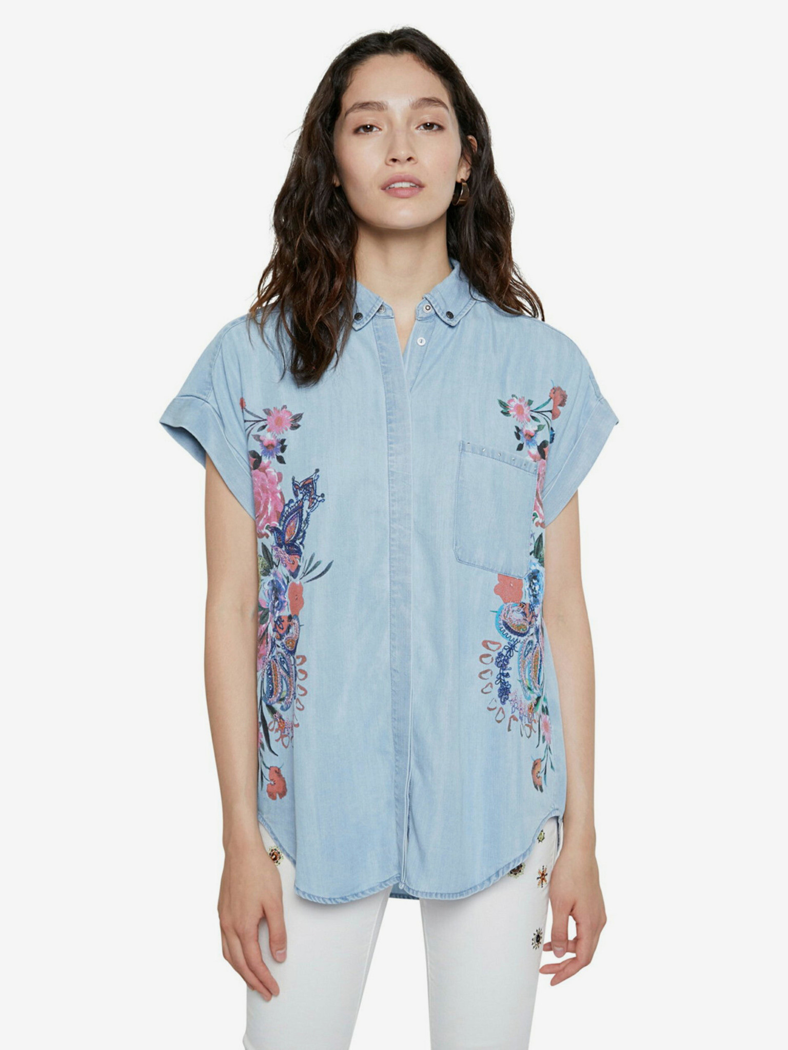 Desigual Cam Sullivan Shirt Blue - Pepit.gr