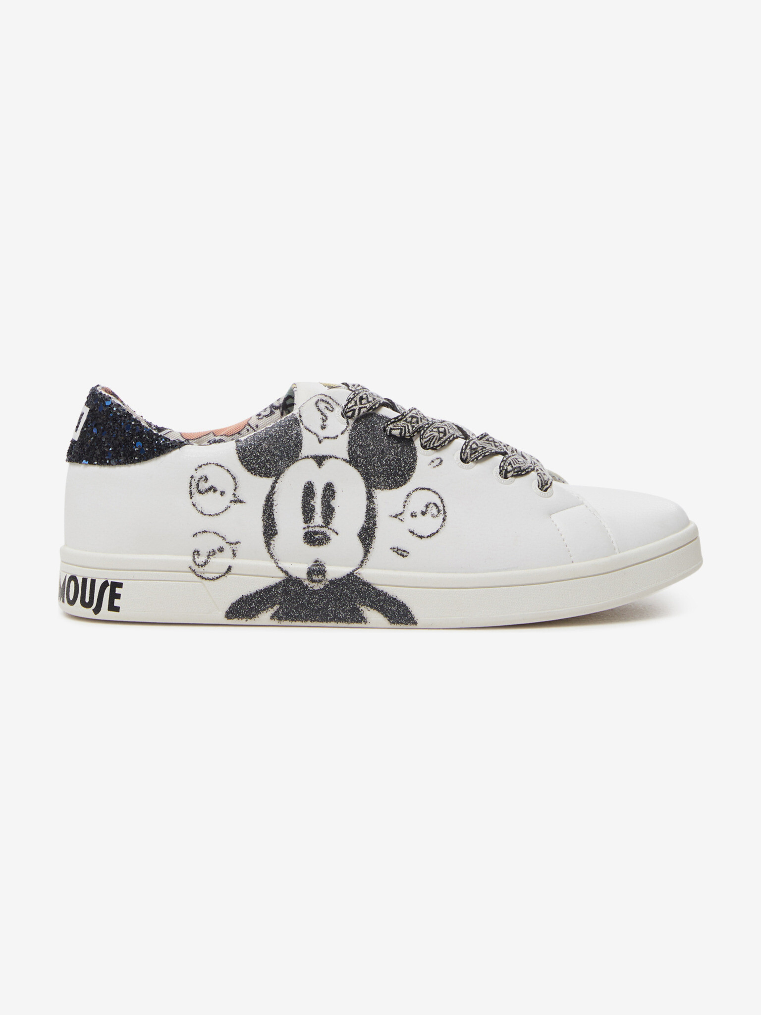 Desigual Cosmic Mickey Glit Sneakers White - Pepit.gr