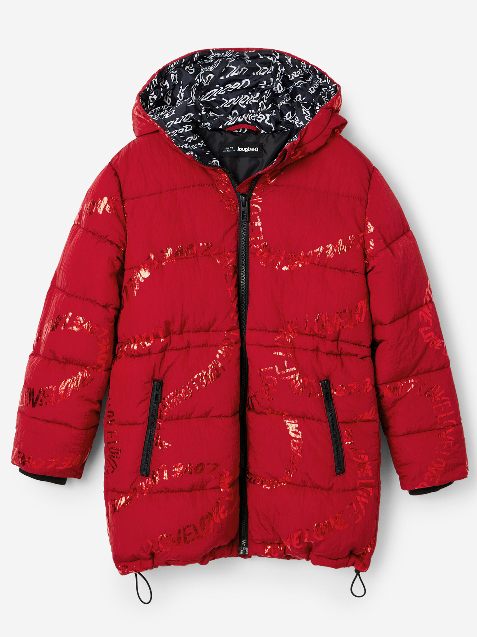 Desigual Letters Children's coat Red - Pepit.gr