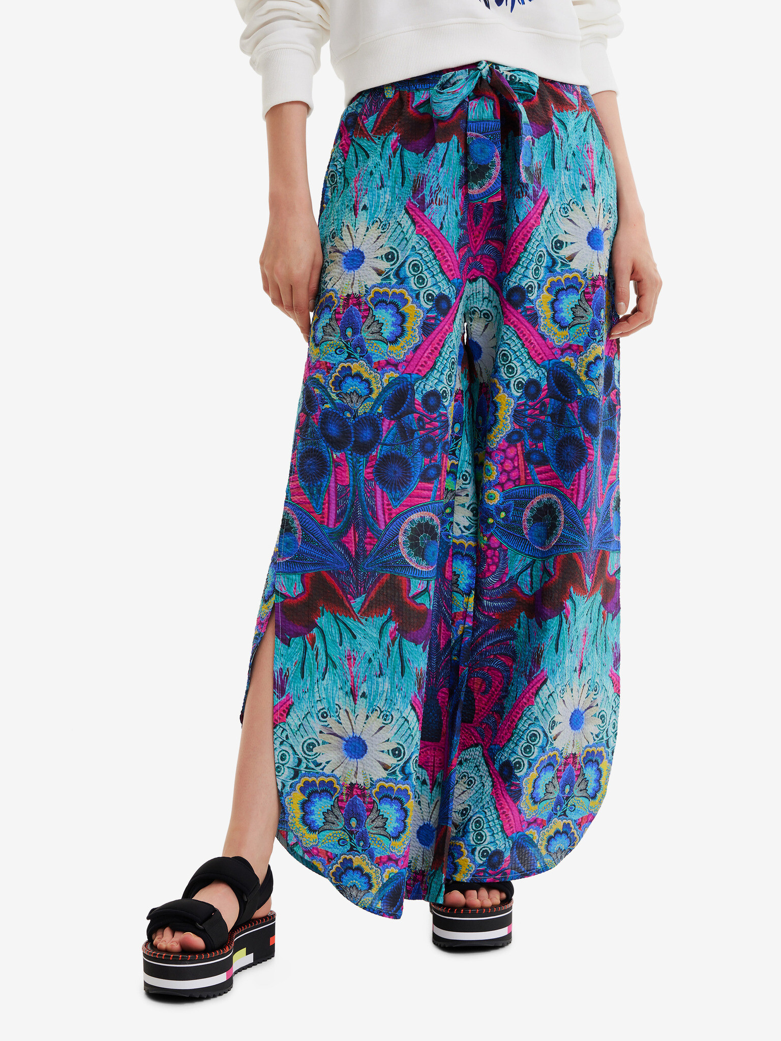 Desigual Lile-Lacroix Trousers Blue - Pepit.gr