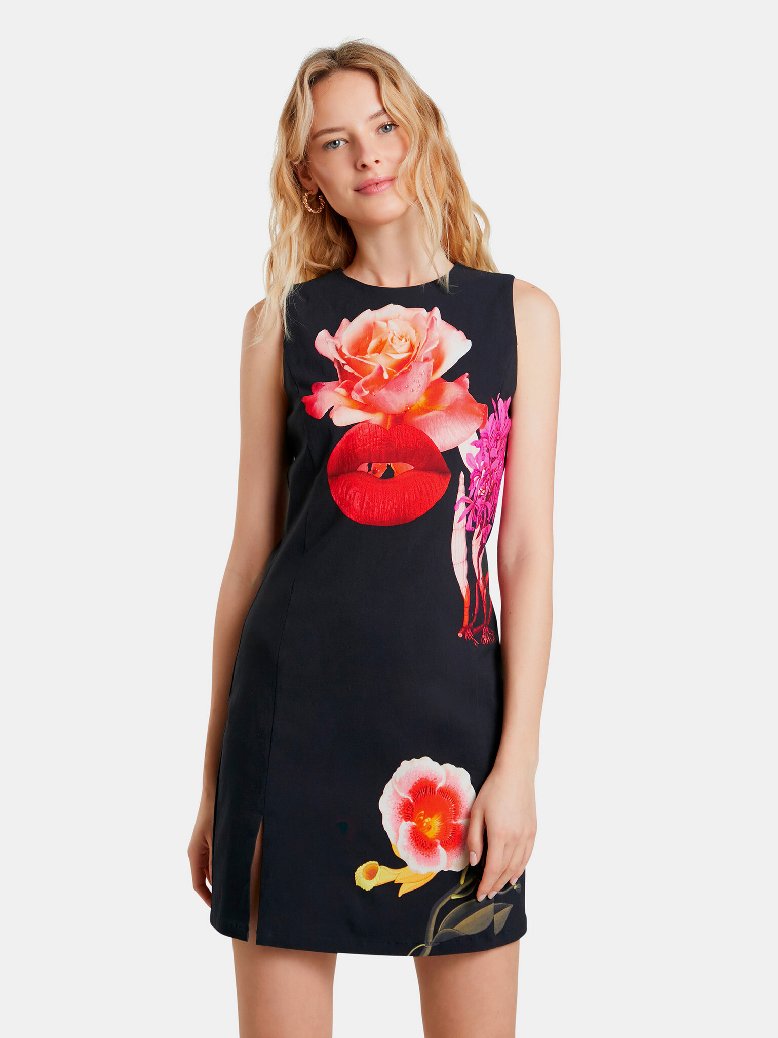 Desigual Lips Dresses Blue - Pepit.gr