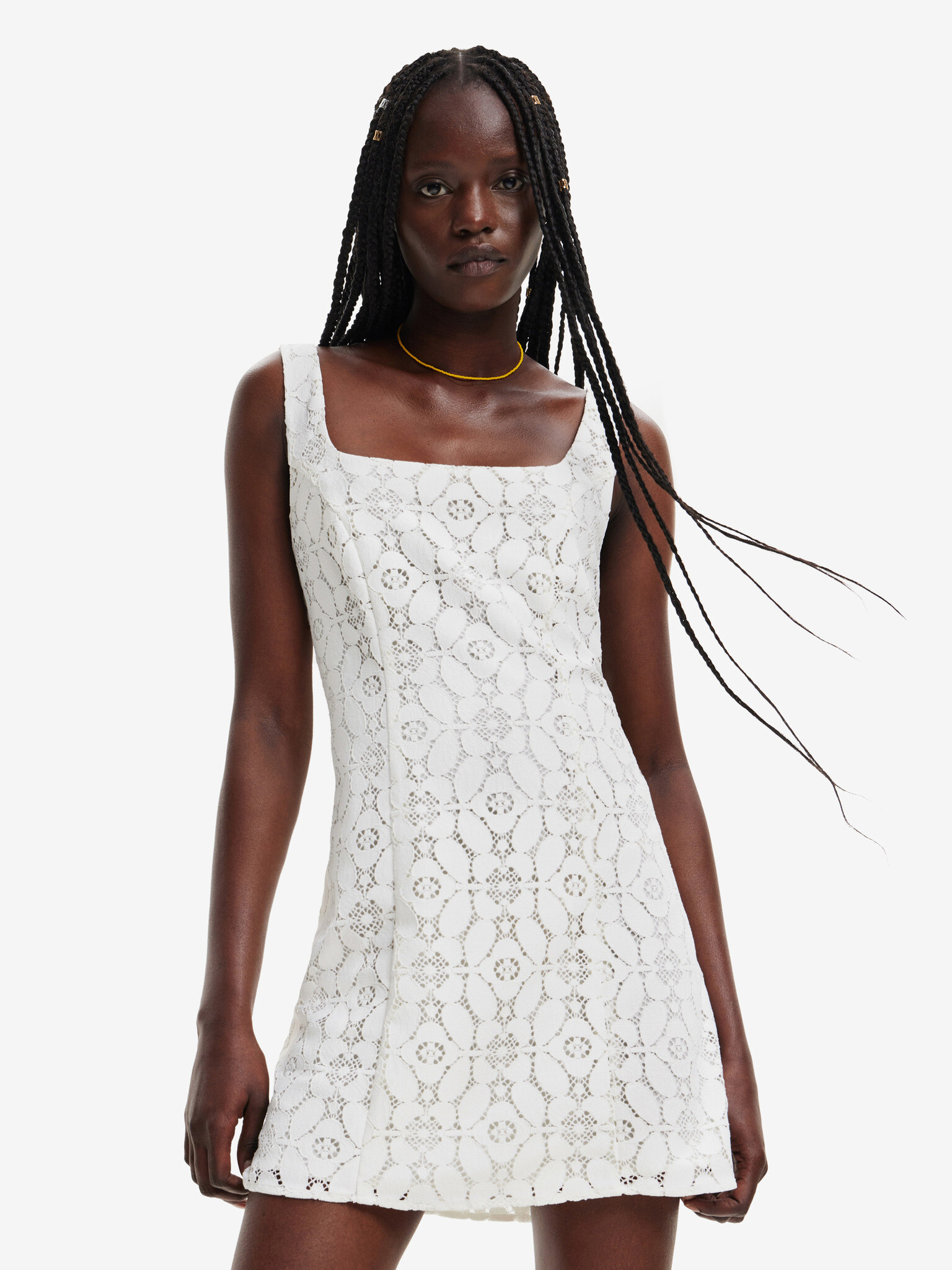 Desigual Newcastle Dresses White - Pepit.gr