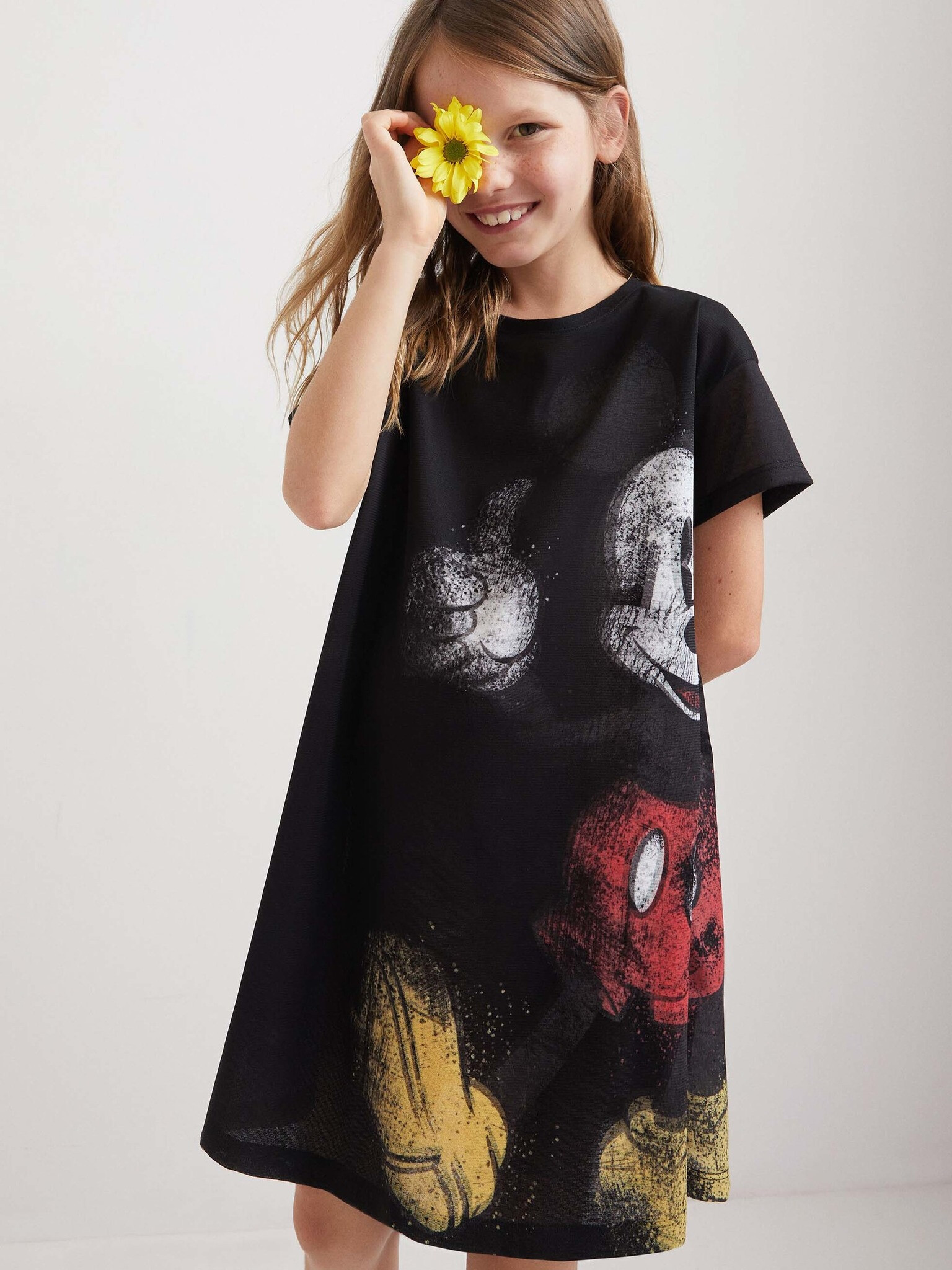 Desigual Ok Mickey Kids Dress Black - Pepit.gr