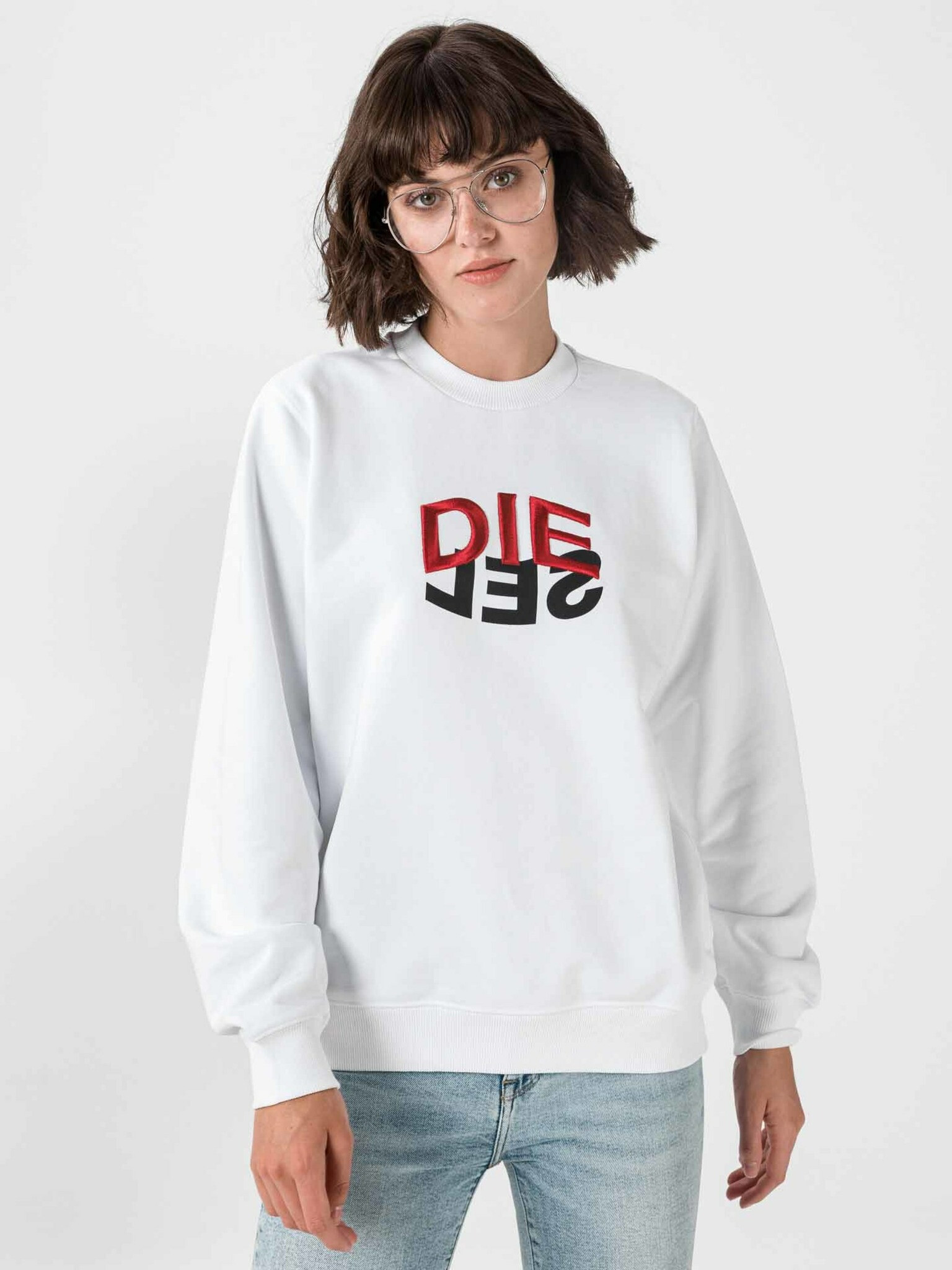 Diesel F-Ang Sweatshirt White - Pepit.gr