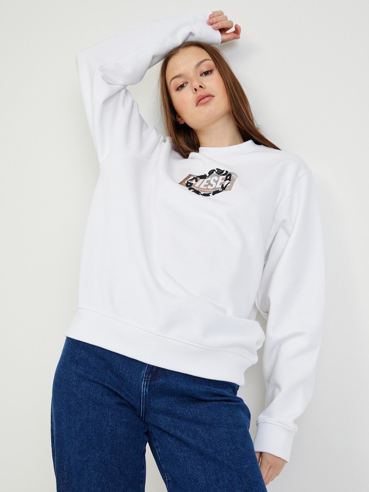 Diesel Felpa Sweatshirt White - Pepit.gr