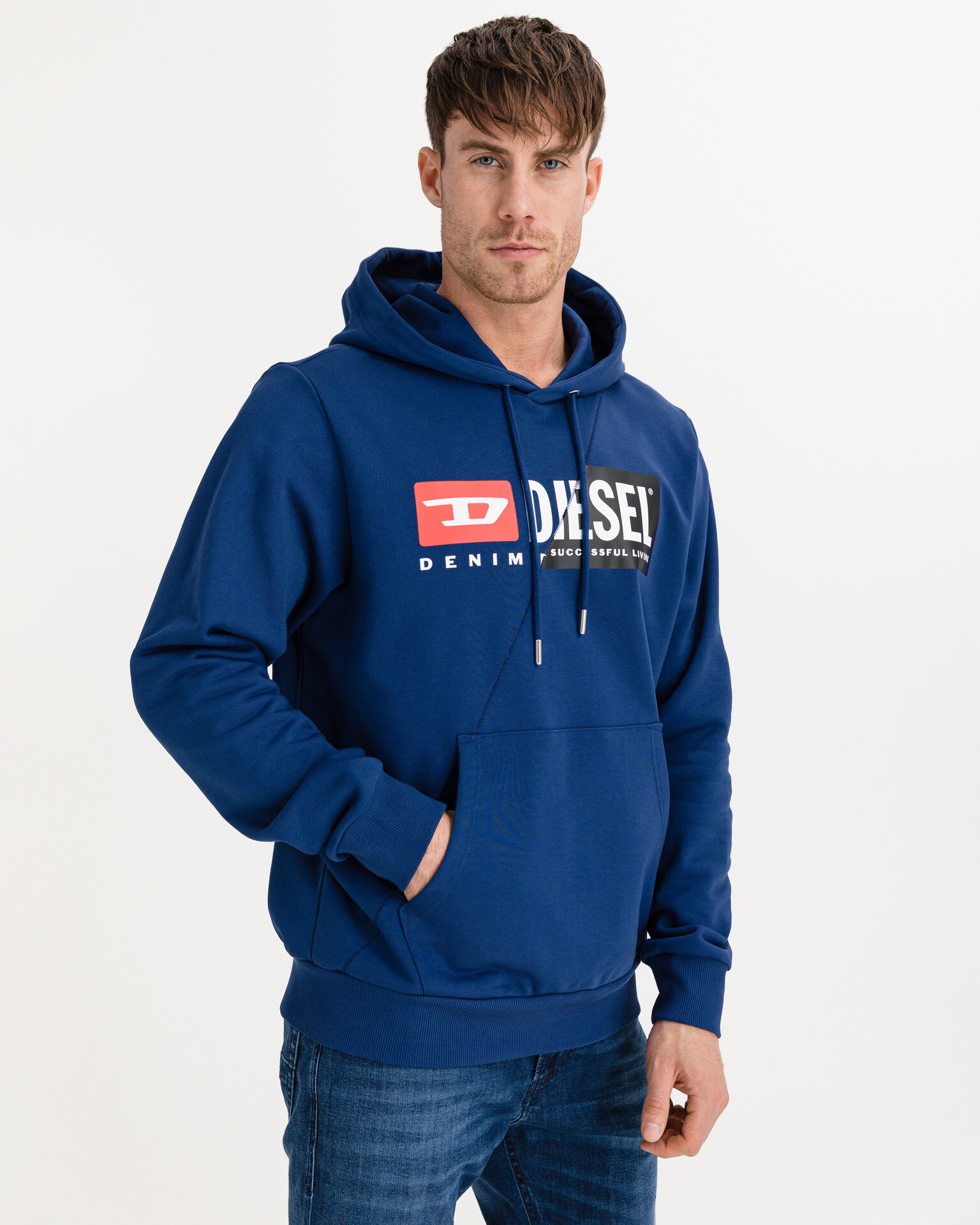 Diesel S-Girk-Hood-Cuty Sweatshirt Blue - Pepit.gr