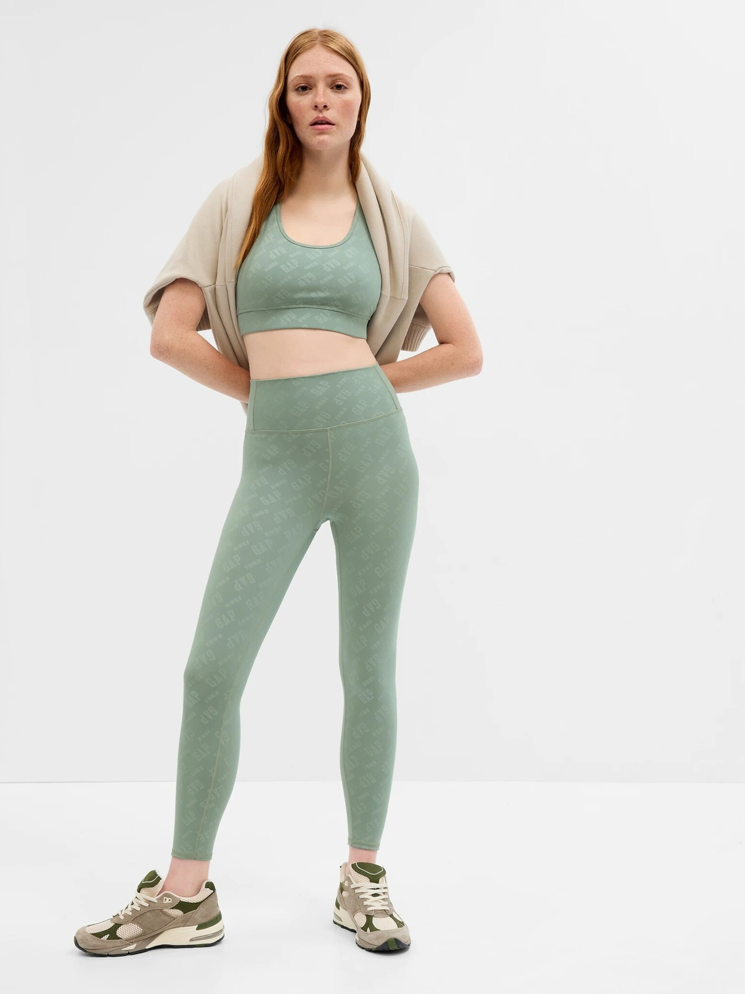 GAP Fit Leggings Green - Pepit.gr