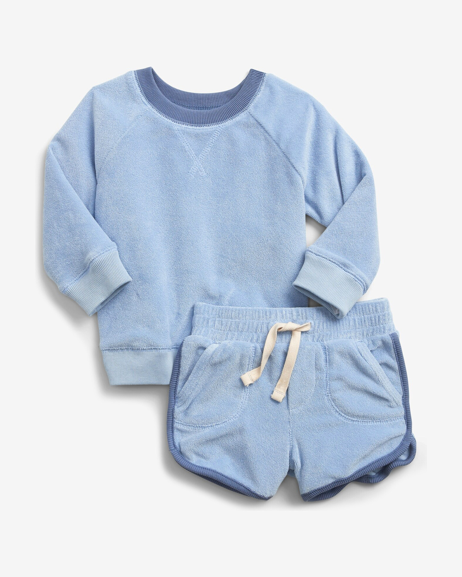 GAP Knit Outfit kids set Blue - Pepit.gr