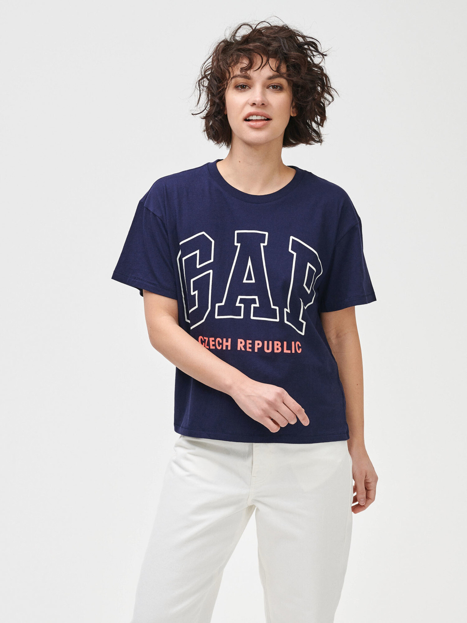 GAP Logo Czeach Republic easy short sleeve tee T-shirt Blue - Pepit.gr