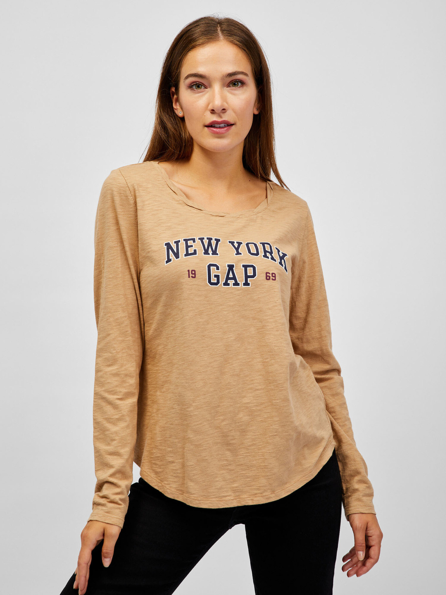 GAP T-shirt Beige - Pepit.gr