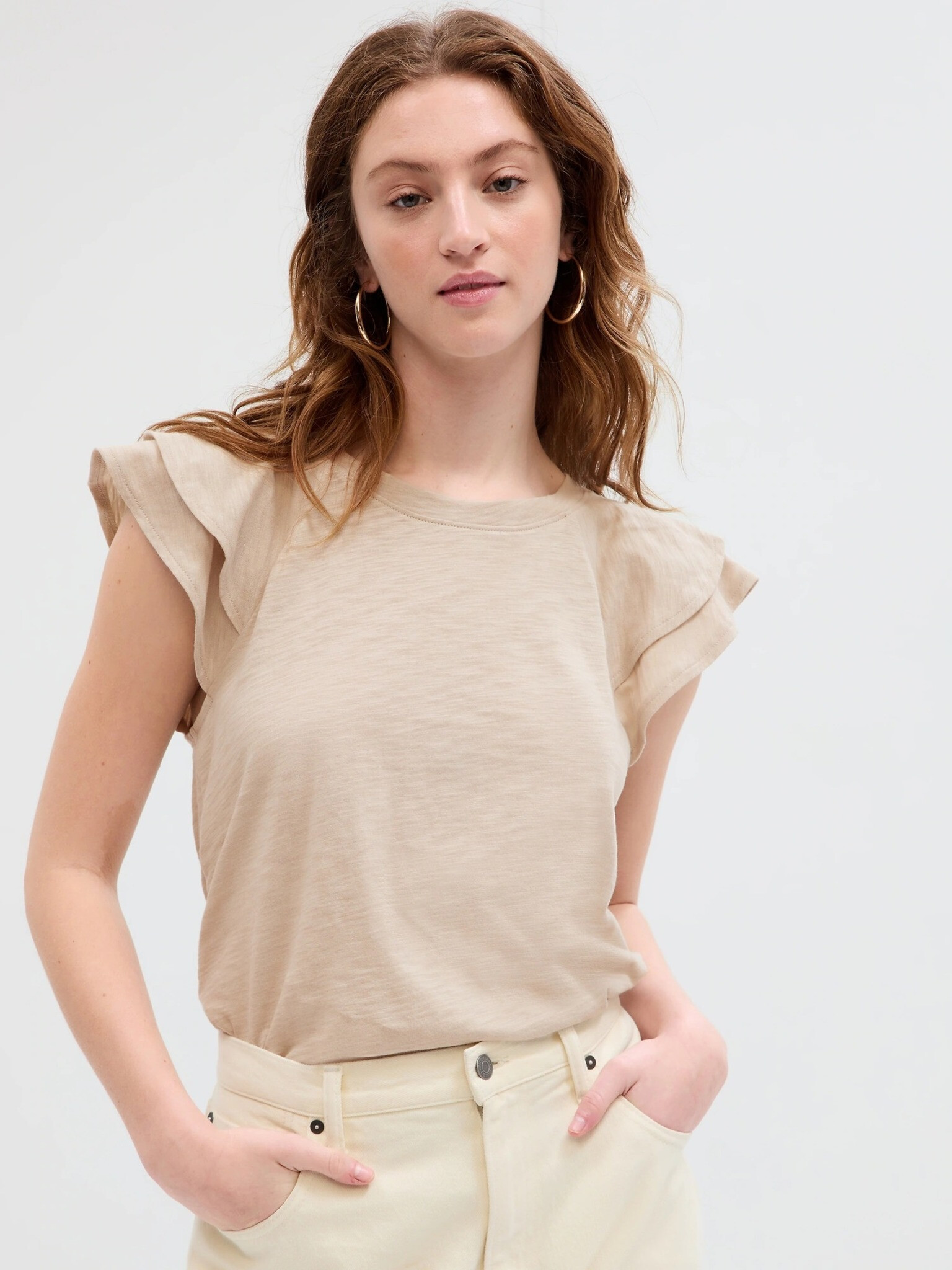 GAP T-shirt Beige - Pepit.gr