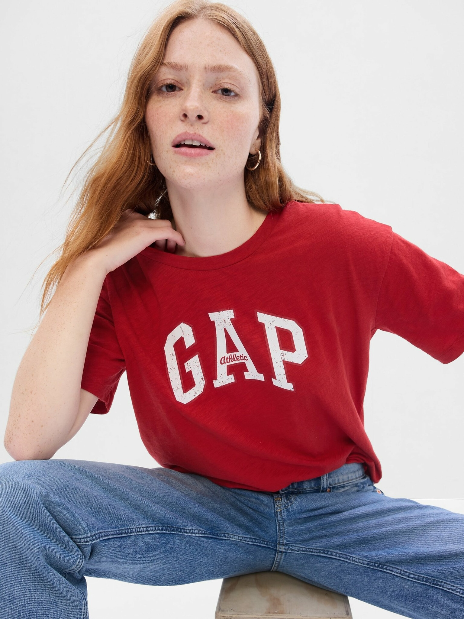 GAP T-shirt Red - Pepit.gr