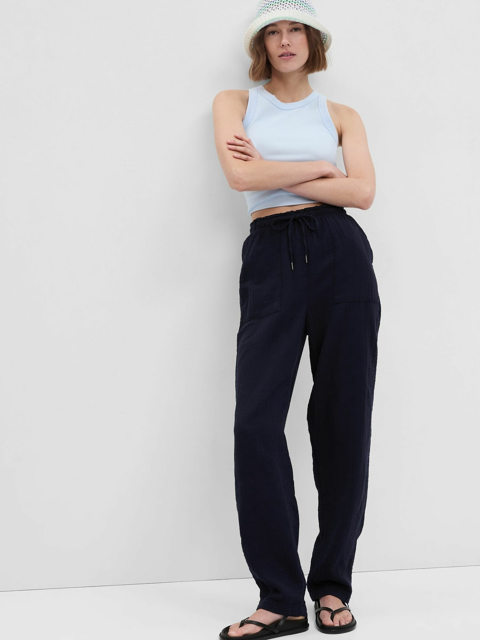 GAP Trousers Blue - Pepit.gr